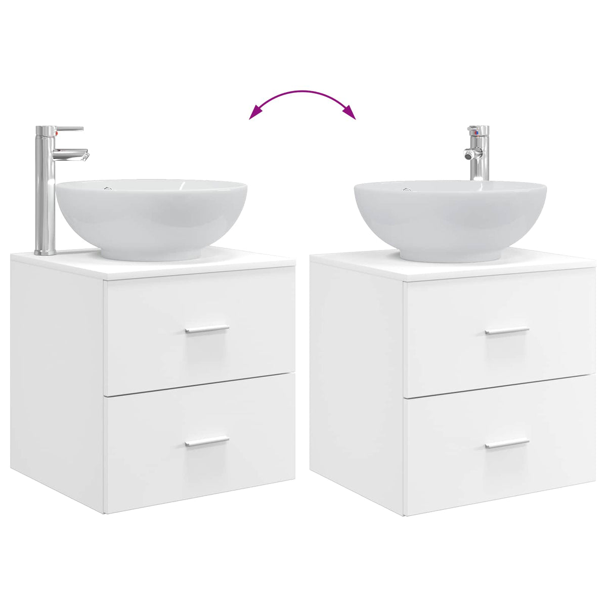 Badezimmermöbel-Set 3 stk. Weiß 129 x 44,5 x 80 cm