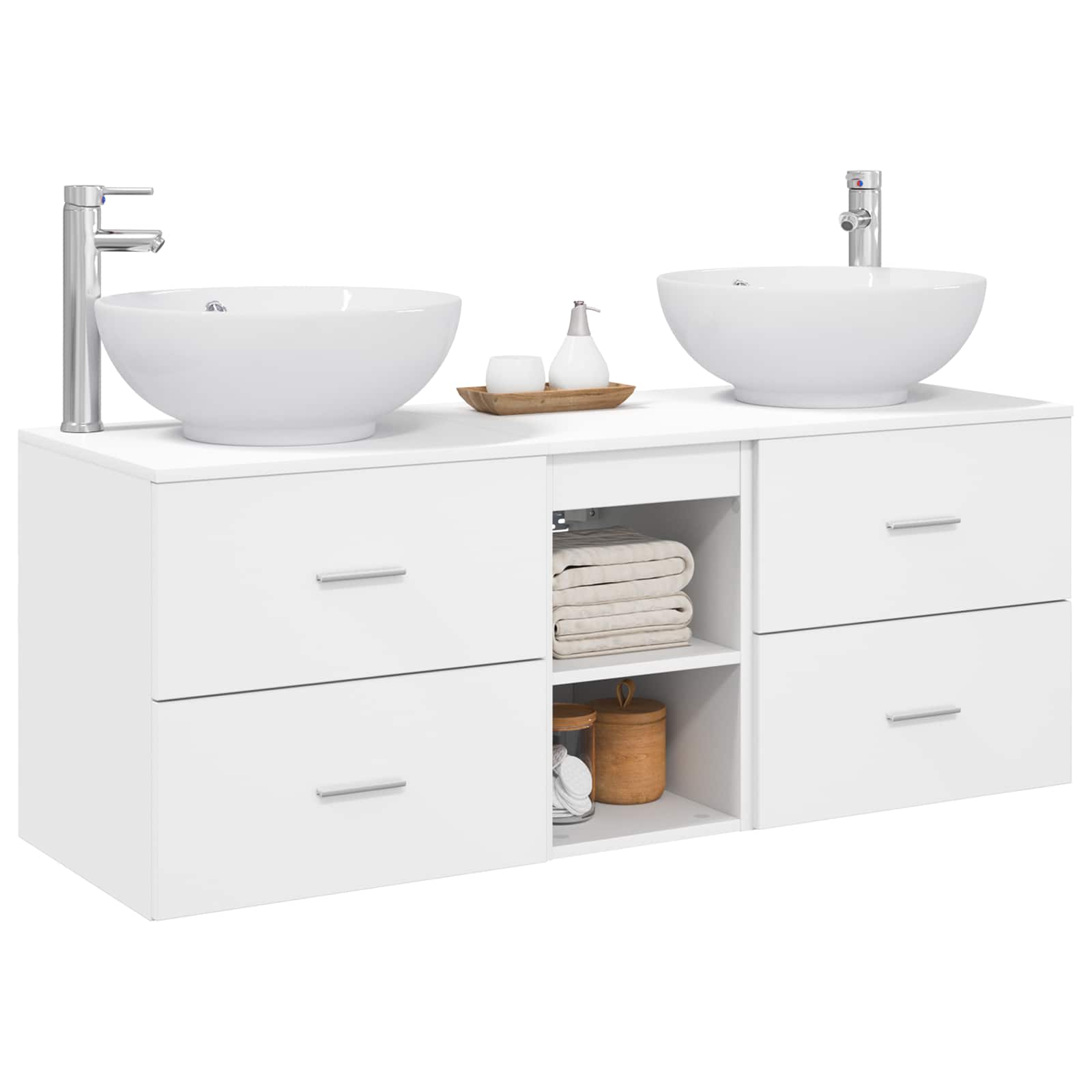 Badezimmermöbel-Set 3 stk. Weiß 49,5 x 44,5 x 65 cm