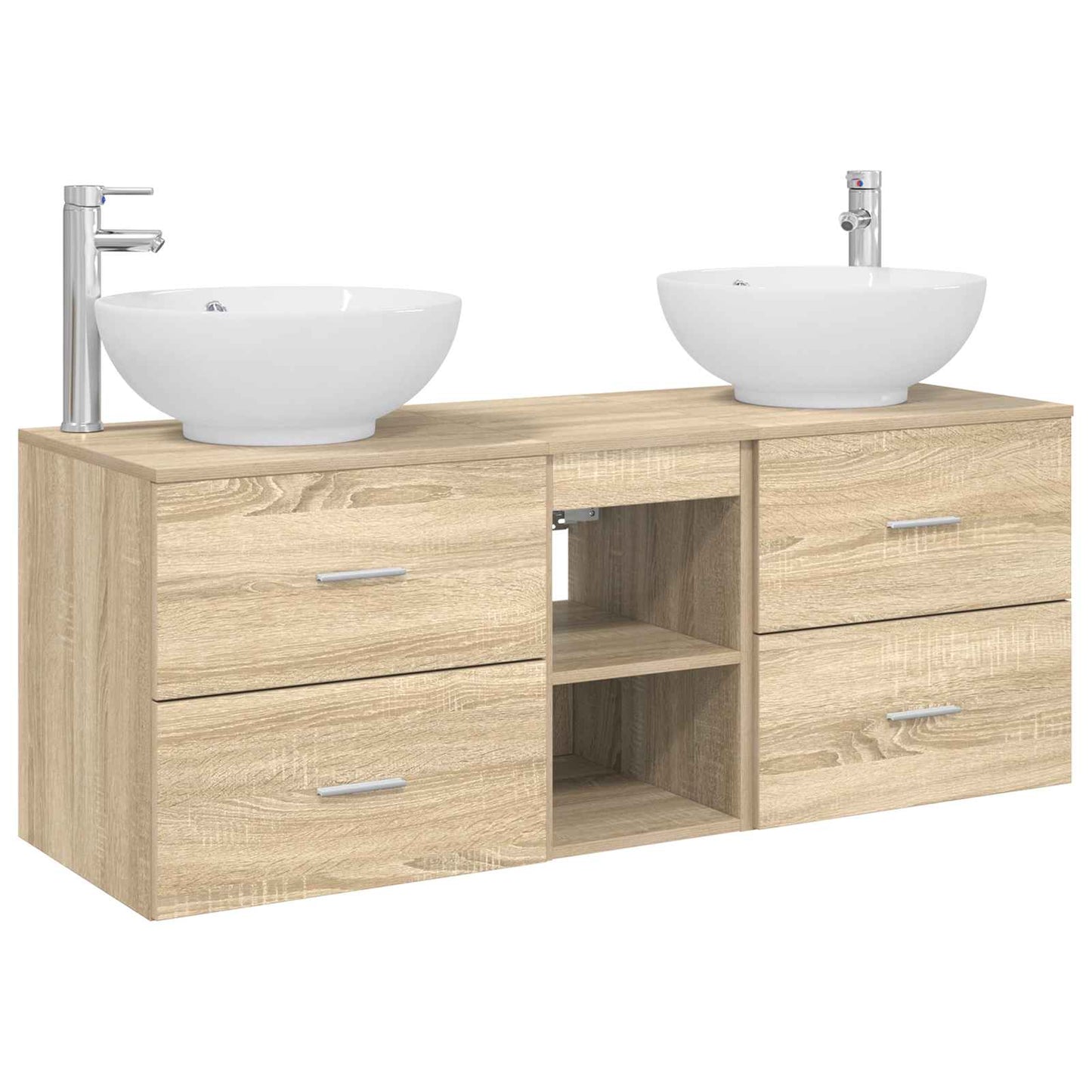 Badezimmermöbel-Set 3 stk. Sonoma-Eiche 49,5 x 44,5 x 65 cm