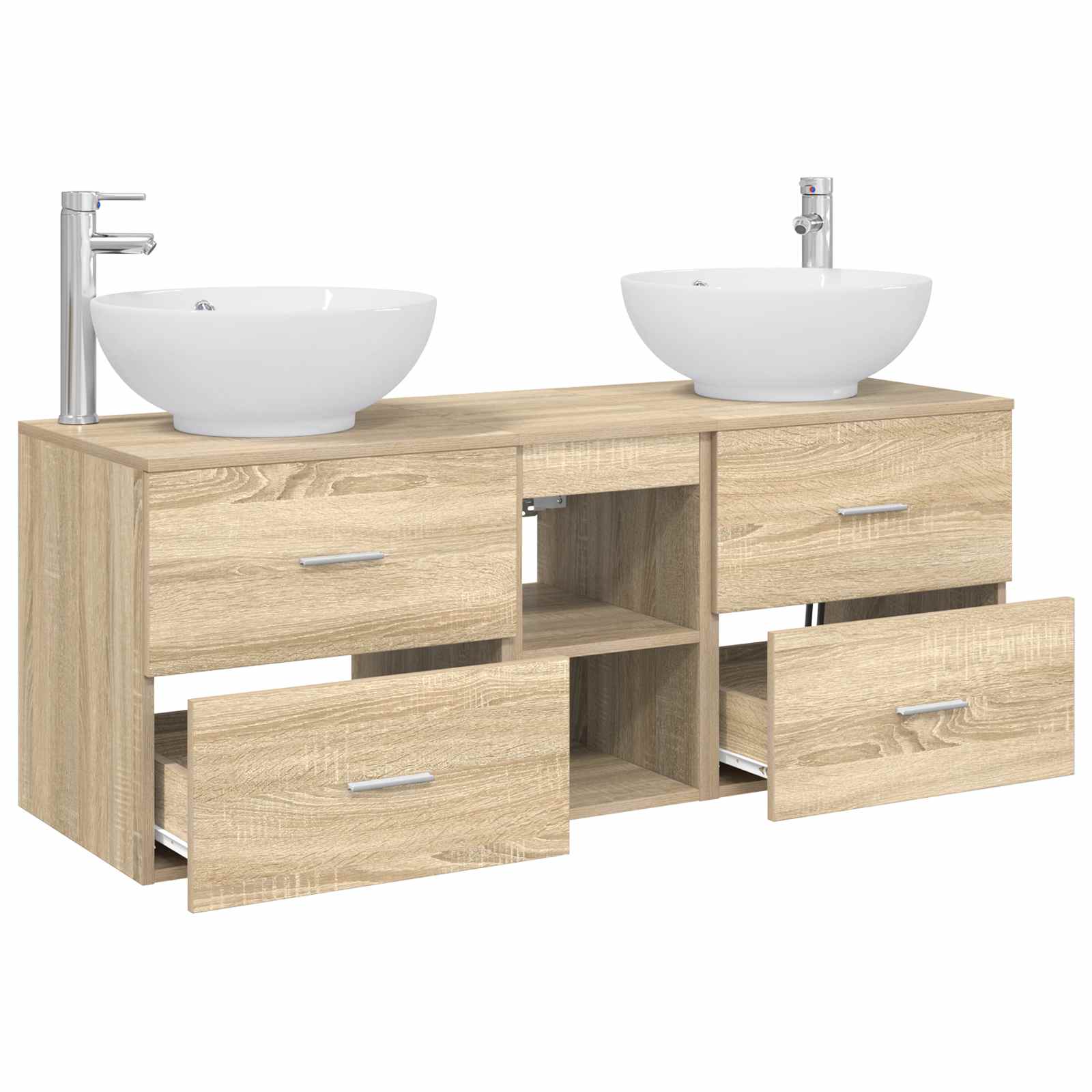 Badezimmermöbel-Set 3 stk. Sonoma-Eiche 49,5 x 44,5 x 65 cm