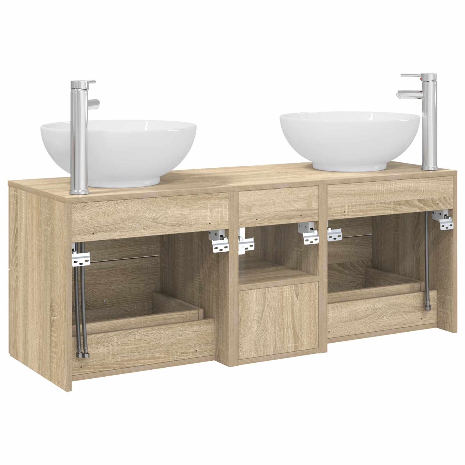 Badezimmermöbel-Set 3 stk. Sonoma-Eiche 49,5 x 44,5 x 65 cm