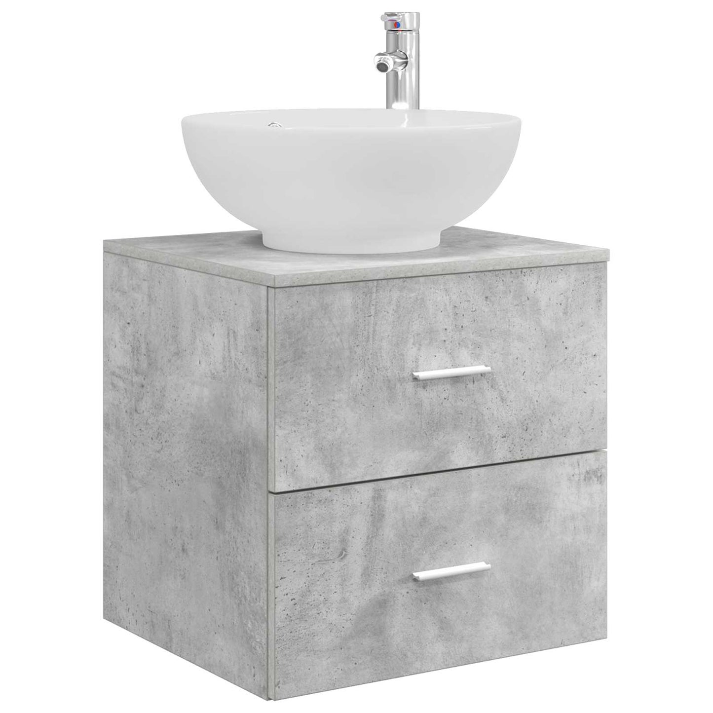Badezimmermöbel-Set 3 stk. Betongrau 49,5 x 44,5 x 65 cm