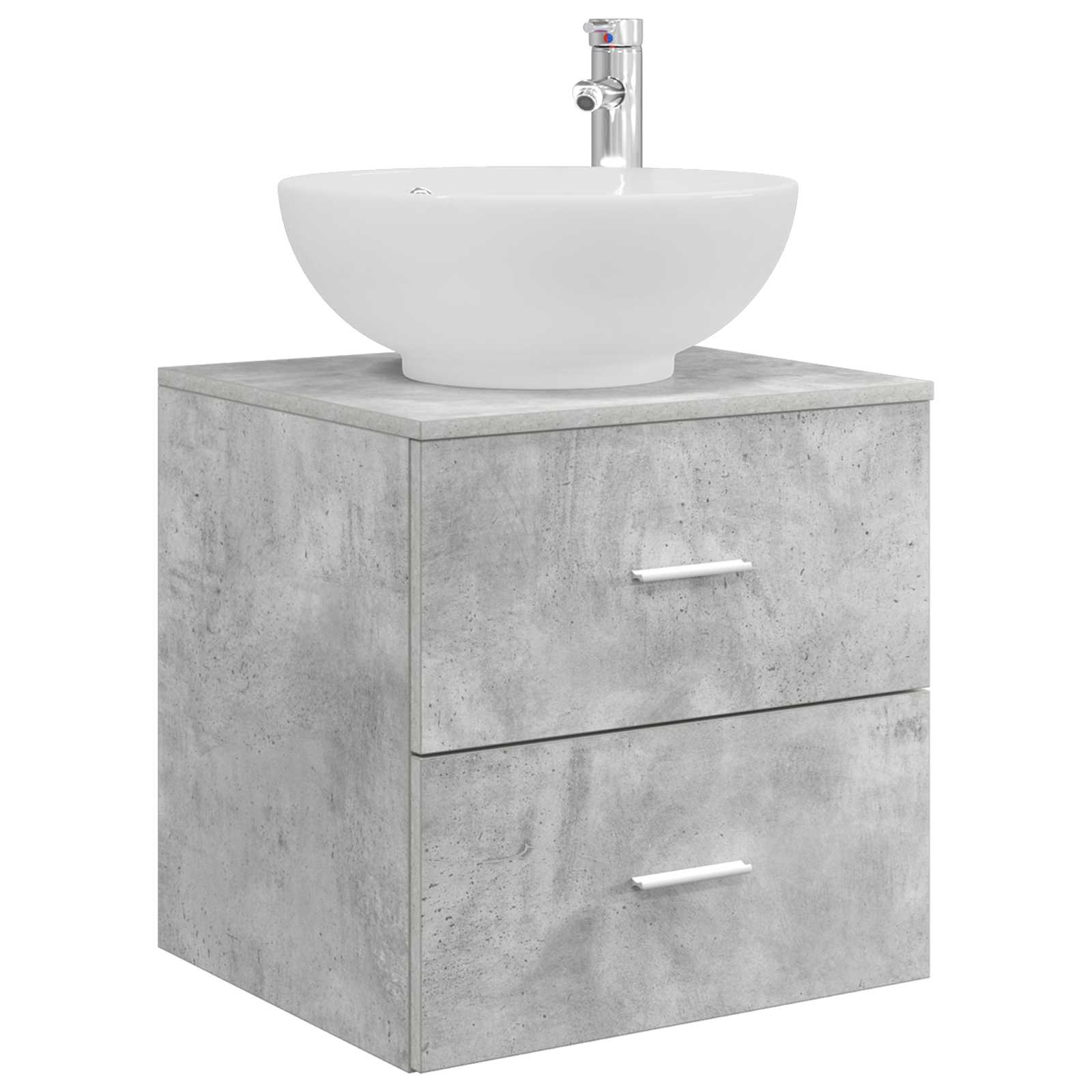 Badezimmermöbel-Set 3 stk. Betongrau 49,5 x 44,5 x 65 cm