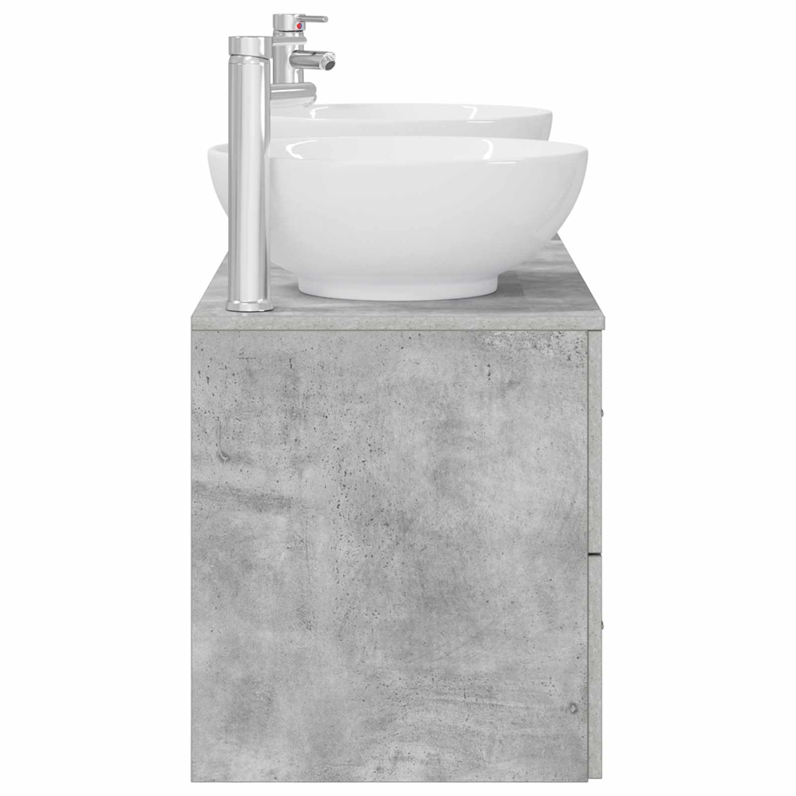 Badezimmermöbel-Set 3 stk. Betongrau 49,5 x 44,5 x 65 cm