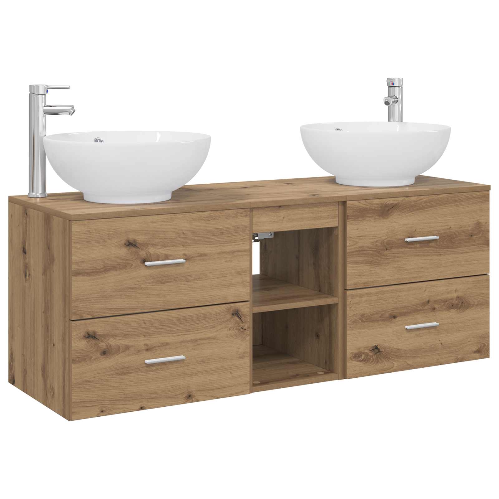 Badezimmermöbel-Set 3 Stk. Artisan-Eiche 49,5 x 44,5 x 65 cm