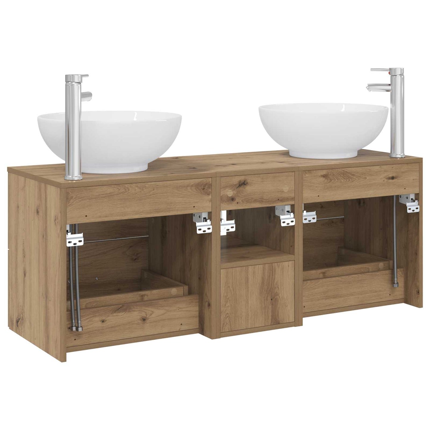 Badezimmermöbel-Set 3 Stk. Artisan-Eiche 49,5 x 44,5 x 65 cm