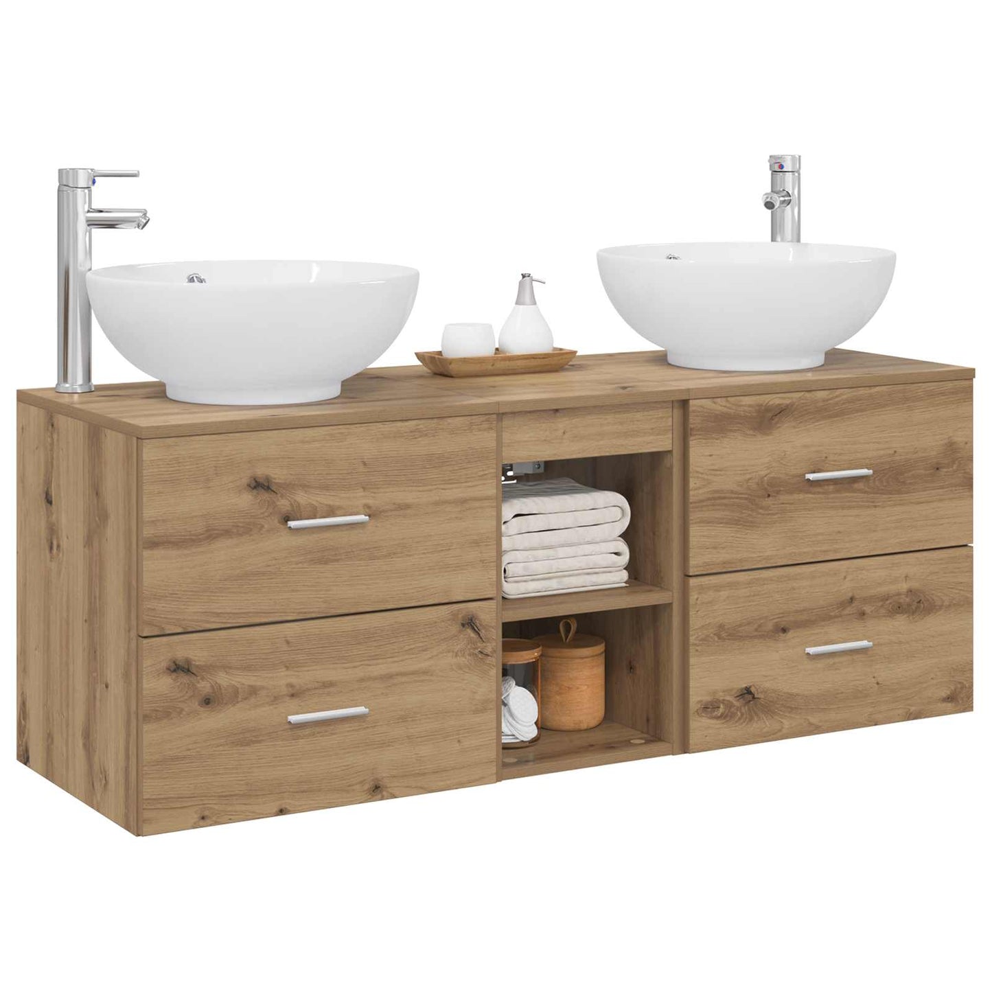 Badezimmermöbel-Set 3 Stk. Artisan-Eiche 49,5 x 44,5 x 65 cm
