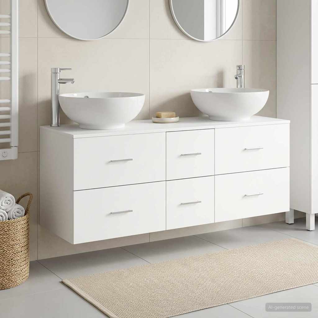 Badezimmermöbel-Set 3 stk. Weiß 49,5 x 44,5 x 65 cm