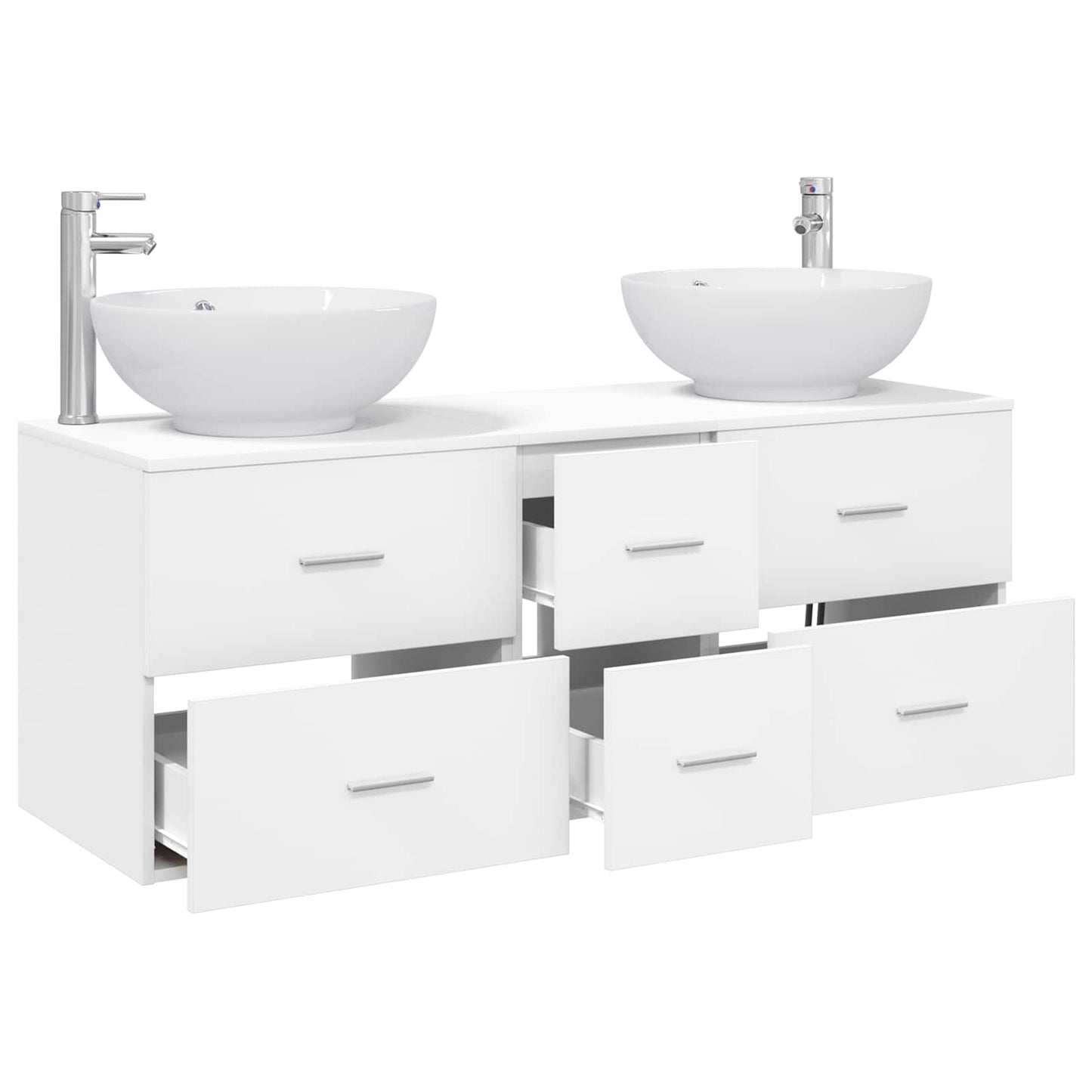 Badezimmermöbel-Set 3 stk. Weiß 49,5 x 44,5 x 65 cm