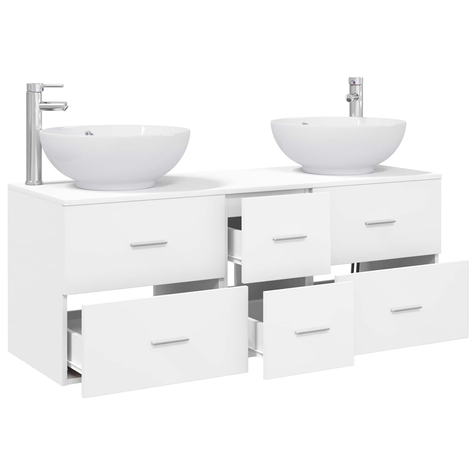 Badezimmermöbel-Set 3 stk. Weiß 49,5 x 44,5 x 65 cm