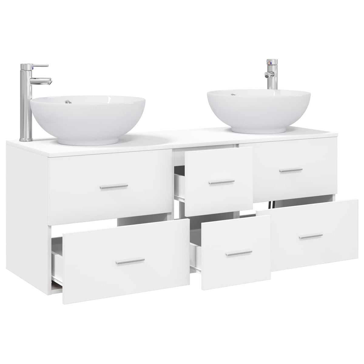 Badezimmermöbel-Set 3 stk. Weiß 129 x 44,5 x 80 cm