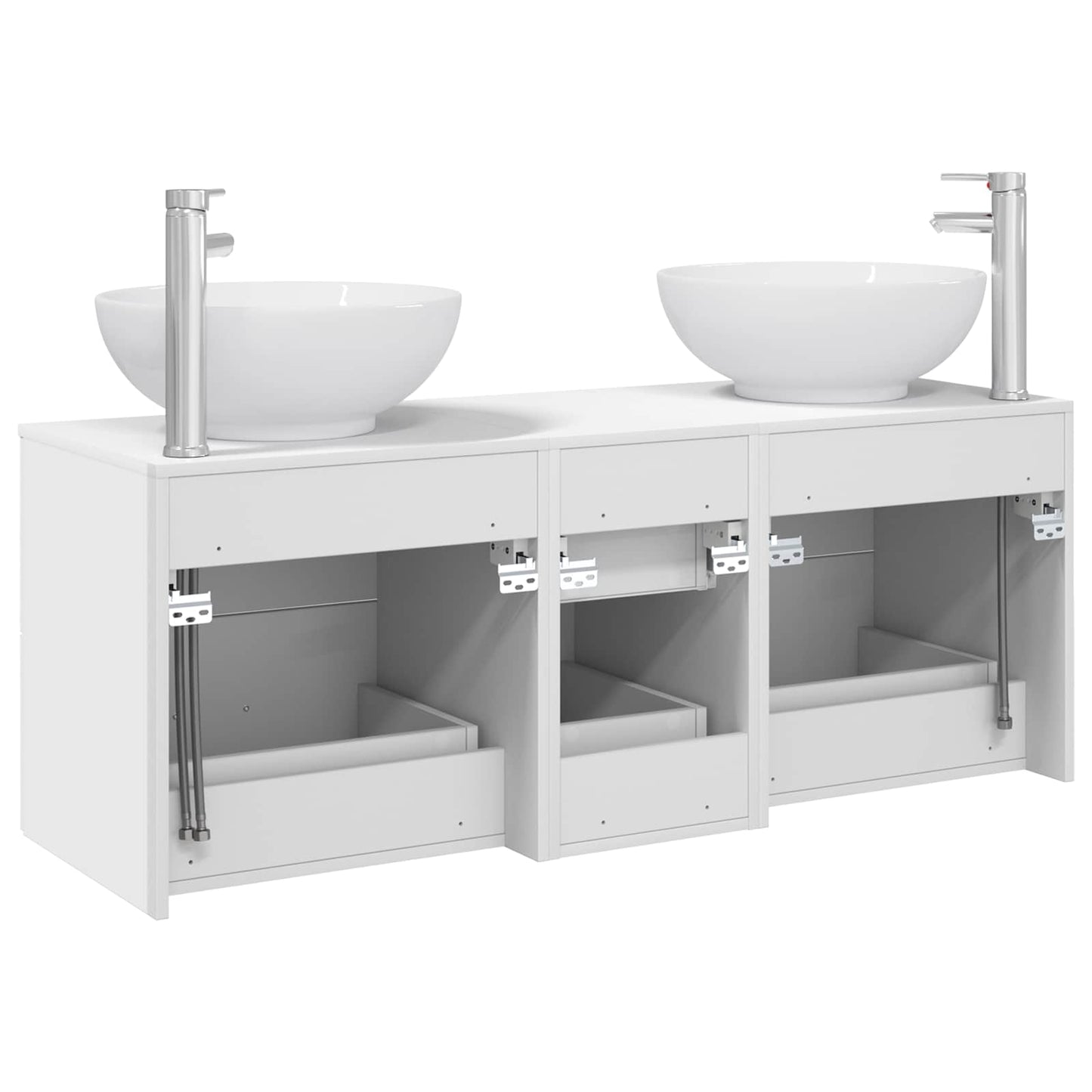 Badezimmermöbel-Set 3 stk. Weiß 49,5 x 44,5 x 65 cm