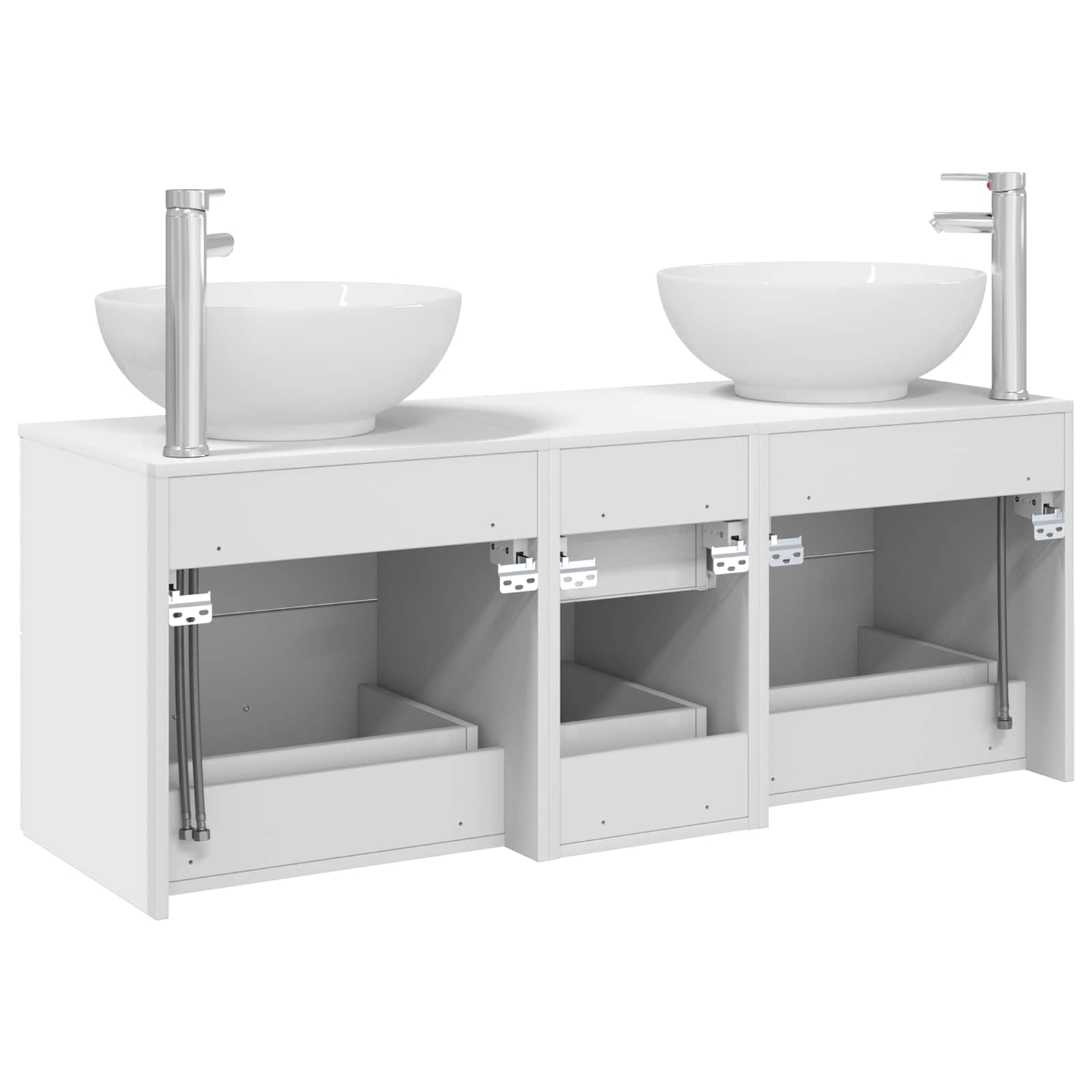Badezimmermöbel-Set 3 stk. Weiß 49,5 x 44,5 x 65 cm