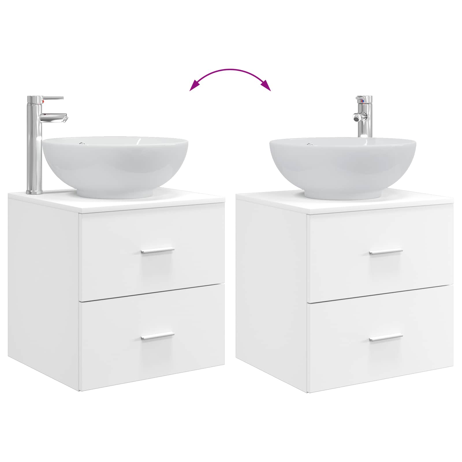 Badezimmermöbel-Set 3 stk. Weiß 49,5 x 44,5 x 65 cm