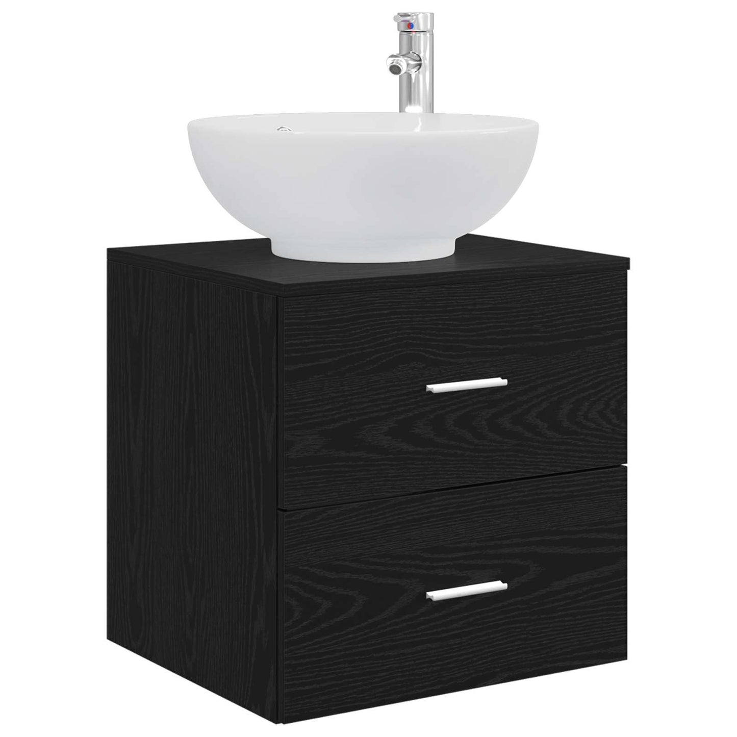 Badezimmermöbel-Set 3 stk. Schwarz 49,5 x 44,5 x 65 cm