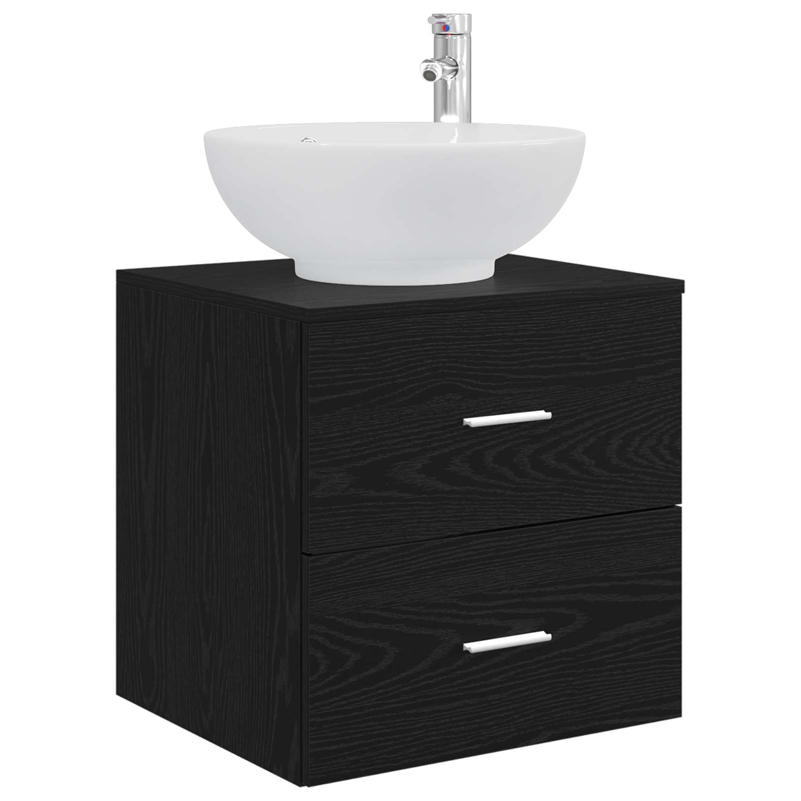 Badezimmermöbel-Set 3 stk. Schwarz 49,5 x 44,5 x 65 cm