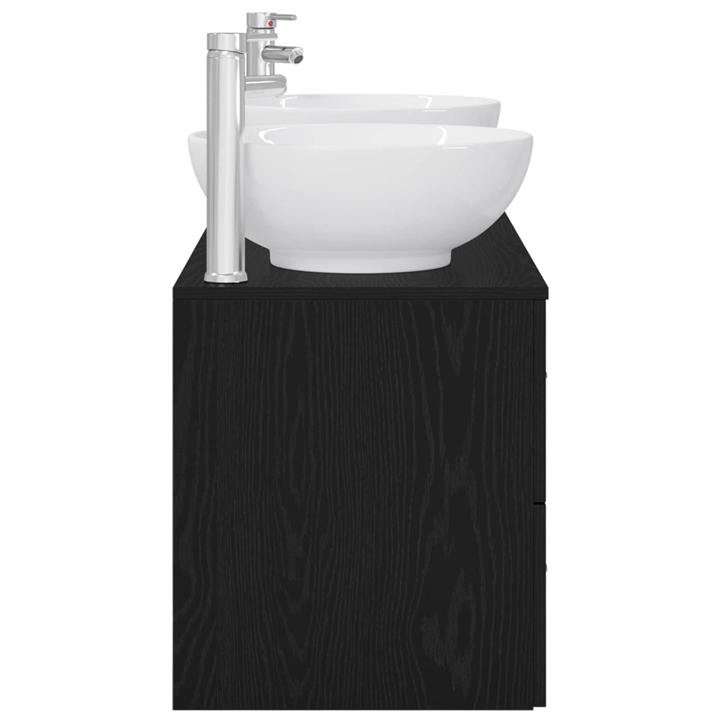 Badezimmermöbel-Set 3 stk. Schwarz 49,5 x 44,5 x 65 cm