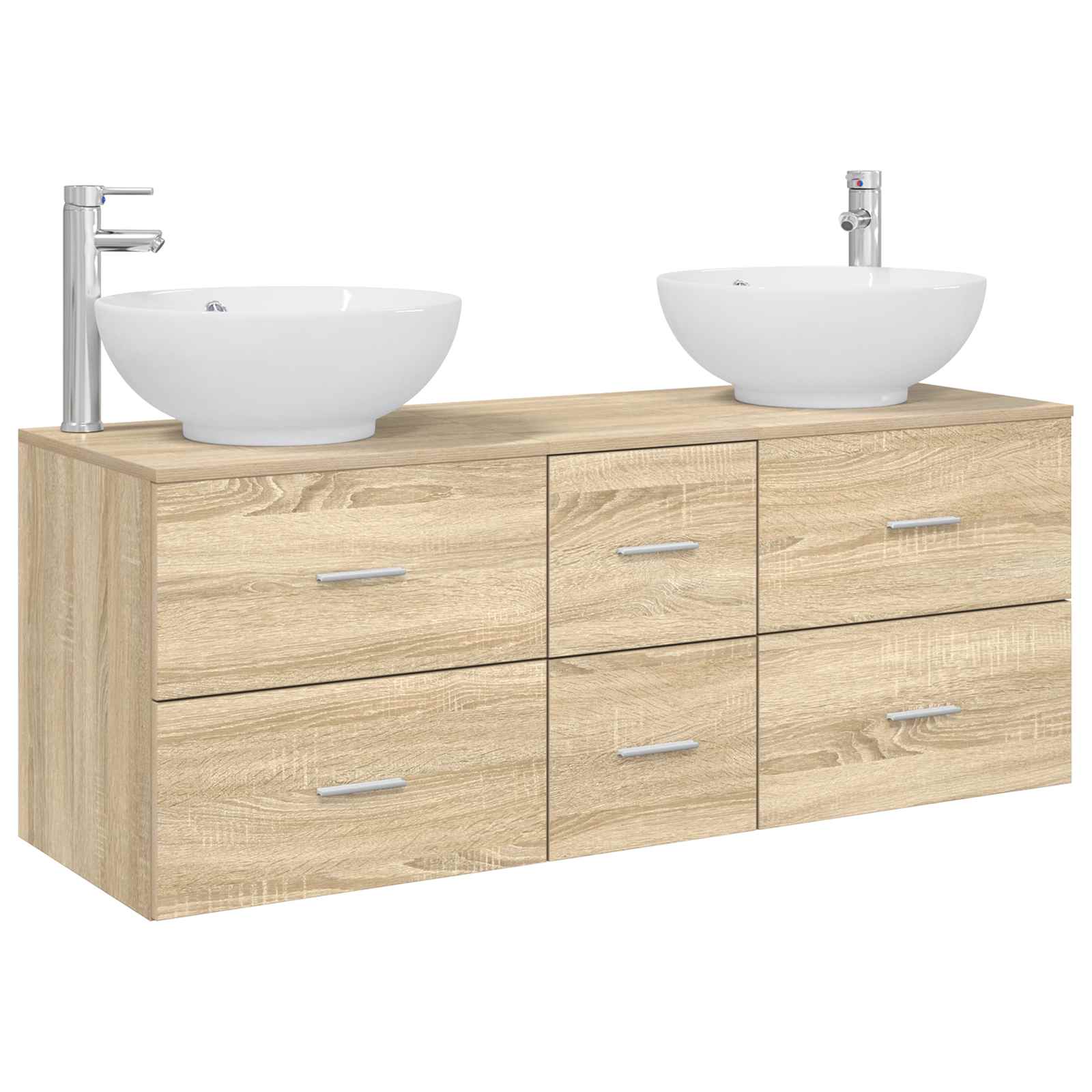 Badezimmermöbel-Set 3 stk. Sonoma-Eiche 49,5 x 44,5 x 65 cm