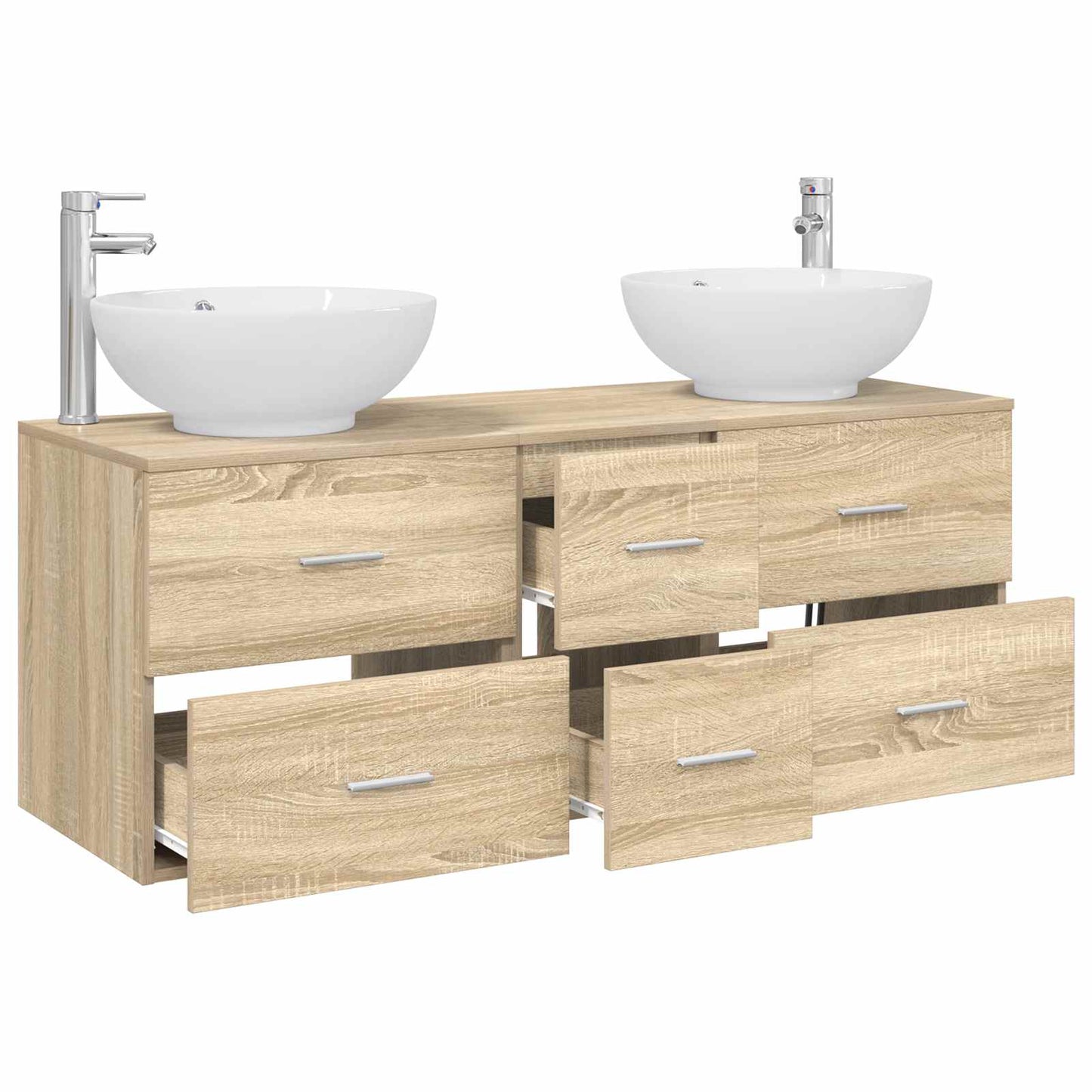 Badezimmermöbel-Set 3 stk. Sonoma-Eiche 49,5 x 44,5 x 65 cm