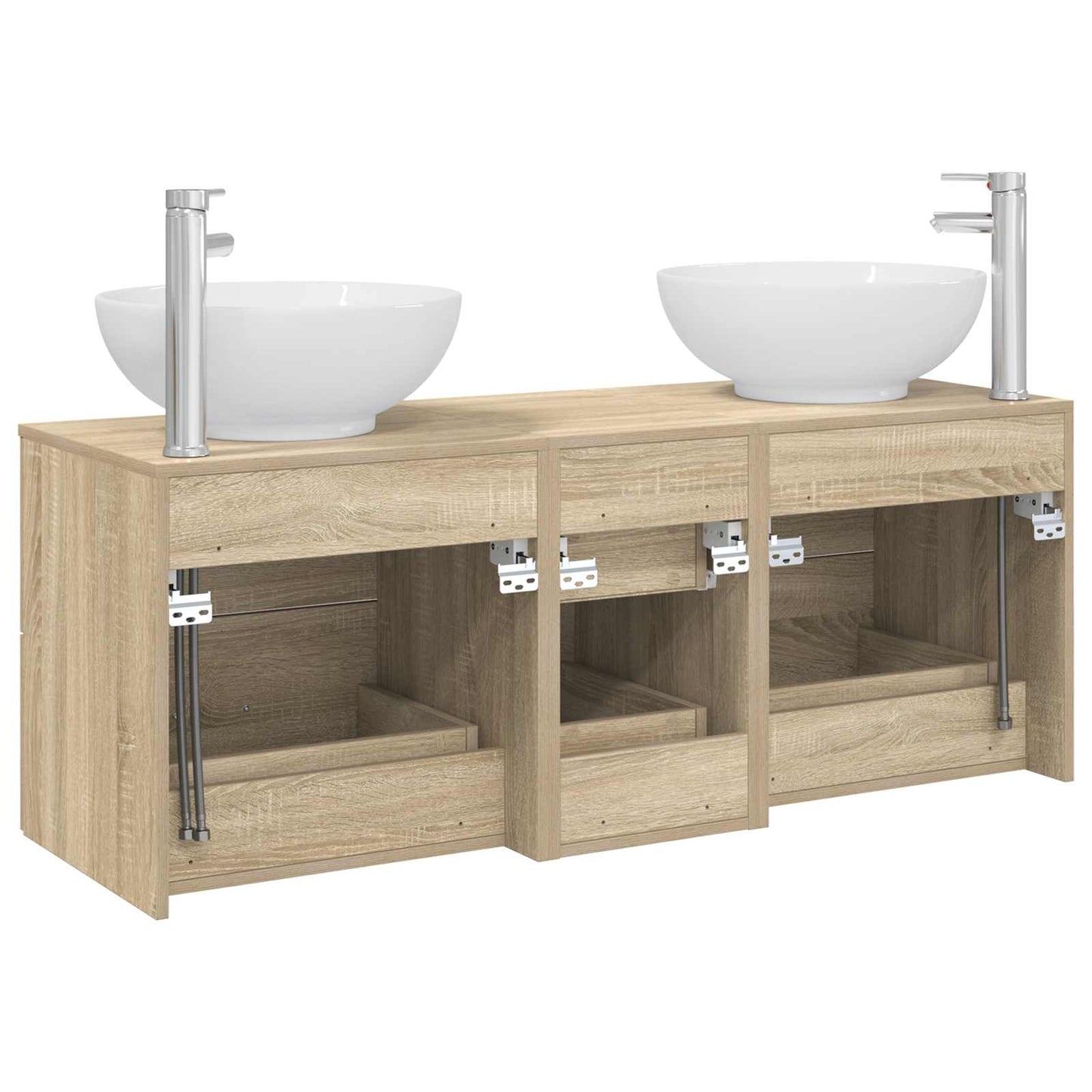 Badezimmermöbel-Set 3 stk. Sonoma-Eiche 49,5 x 44,5 x 65 cm