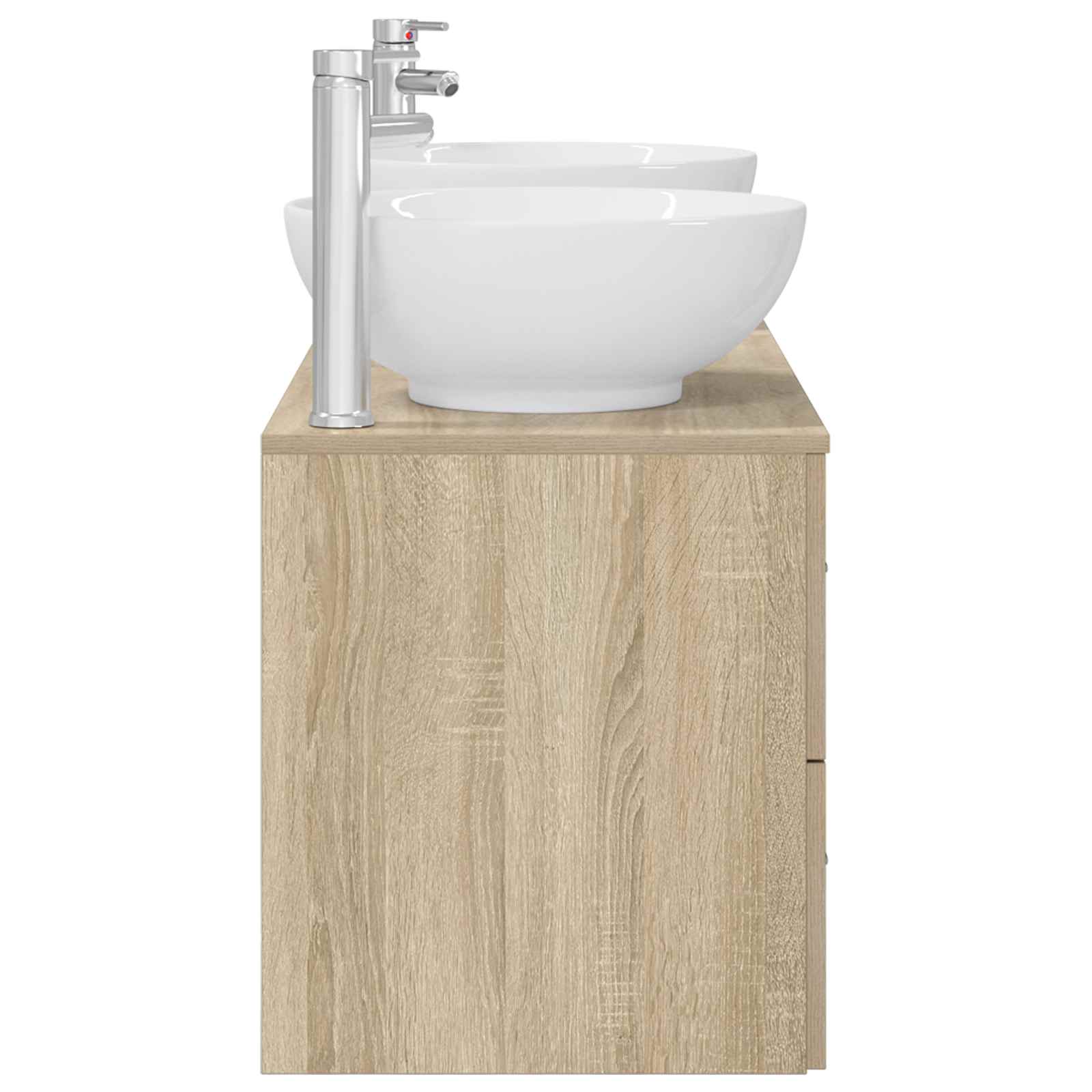 Badezimmermöbel-Set 3 stk. Sonoma-Eiche 49,5 x 44,5 x 65 cm