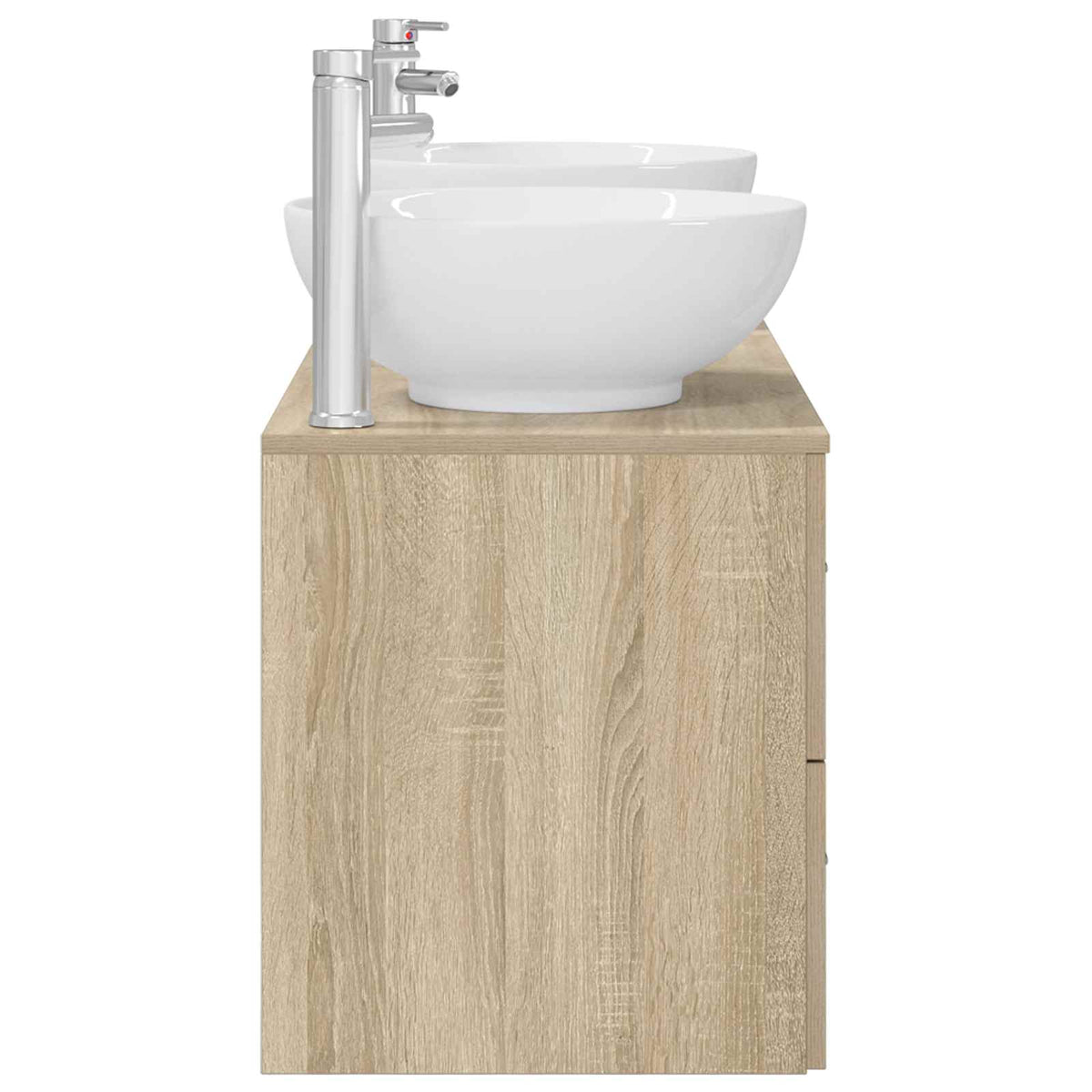 Badezimmermöbel-Set 3 stk. Sonoma-Eiche 129 x 44,5 x 80 cm