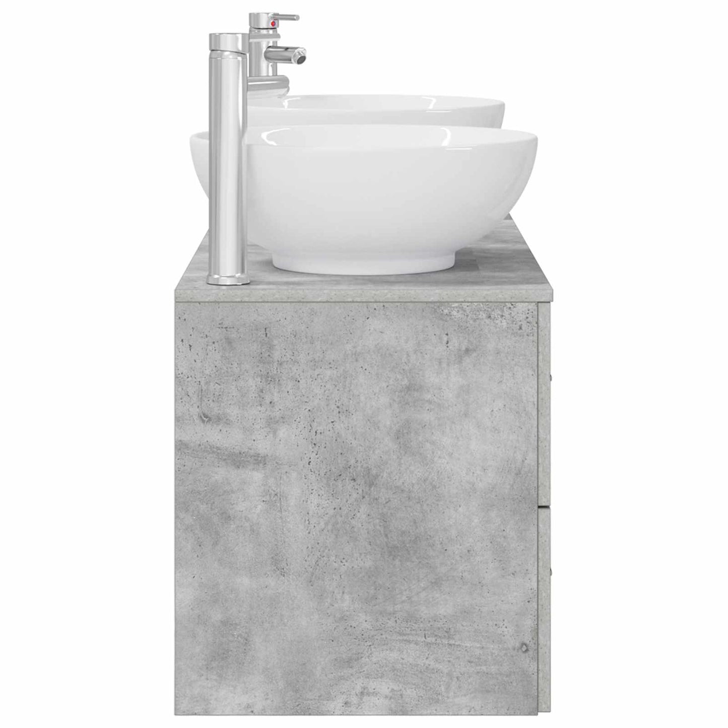 Badezimmermöbel-Set 3 stk. Betongrau 49,5 x 44,5 x 65 cm