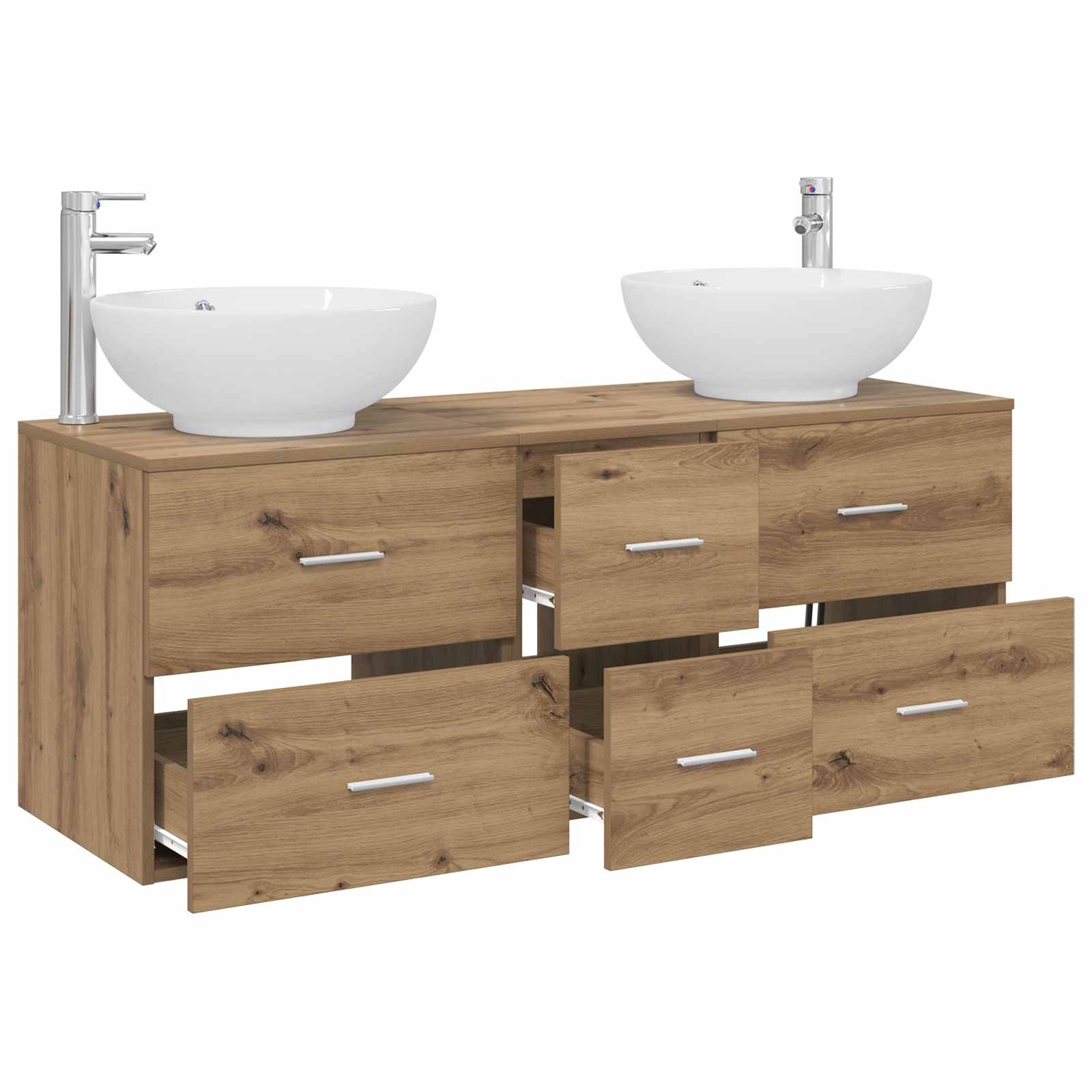 Badezimmermöbel-Set 3 Stk. Artisan-Eiche 49,5 x 44,5 x 65 cm