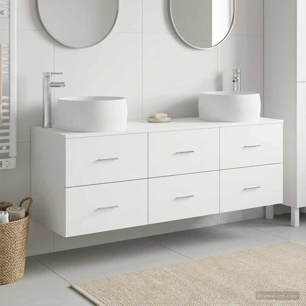 Badezimmermöbel-Set 3 stk. Weiß 49,5 x 44,5 x 66 cm