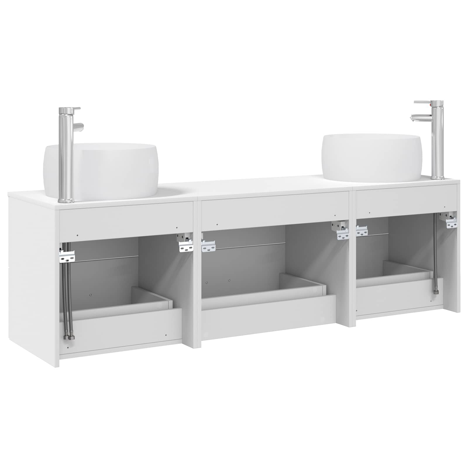 Badezimmermöbel-Set 3 stk. Weiß 49,5 x 44,5 x 66 cm