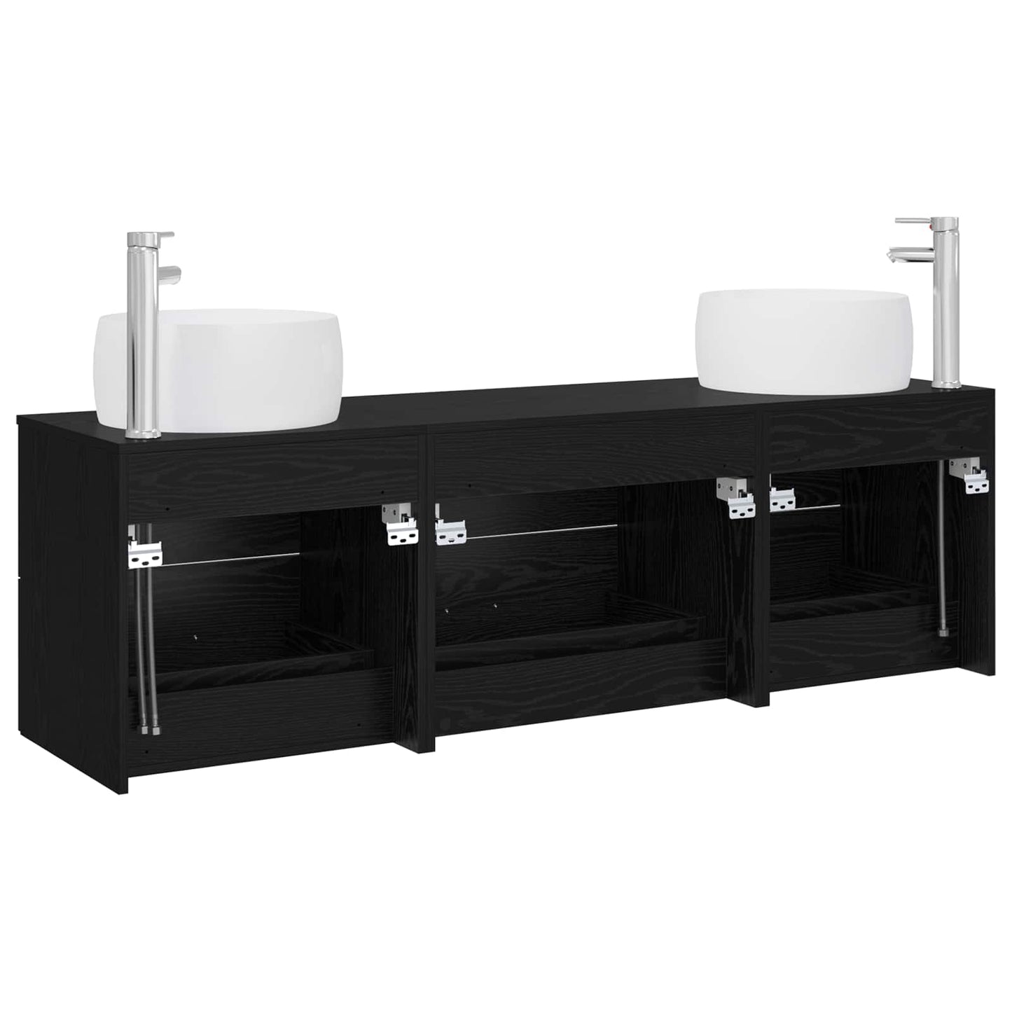 Badezimmermöbel-Set 3 stk. Schwarz 49,5 x 44,5 x 66 cm