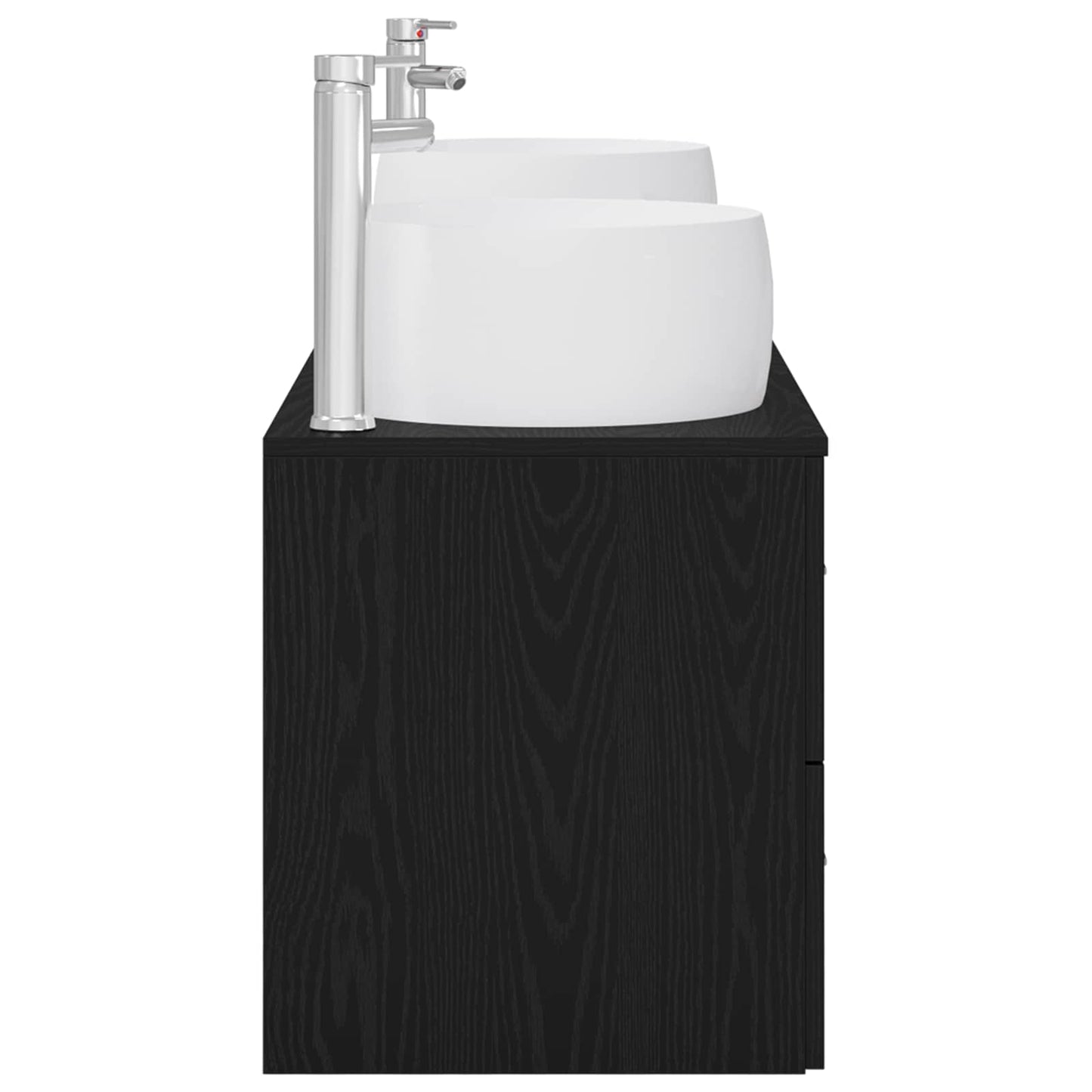 Badezimmermöbel-Set 3 stk. Schwarz 49,5 x 44,5 x 66 cm