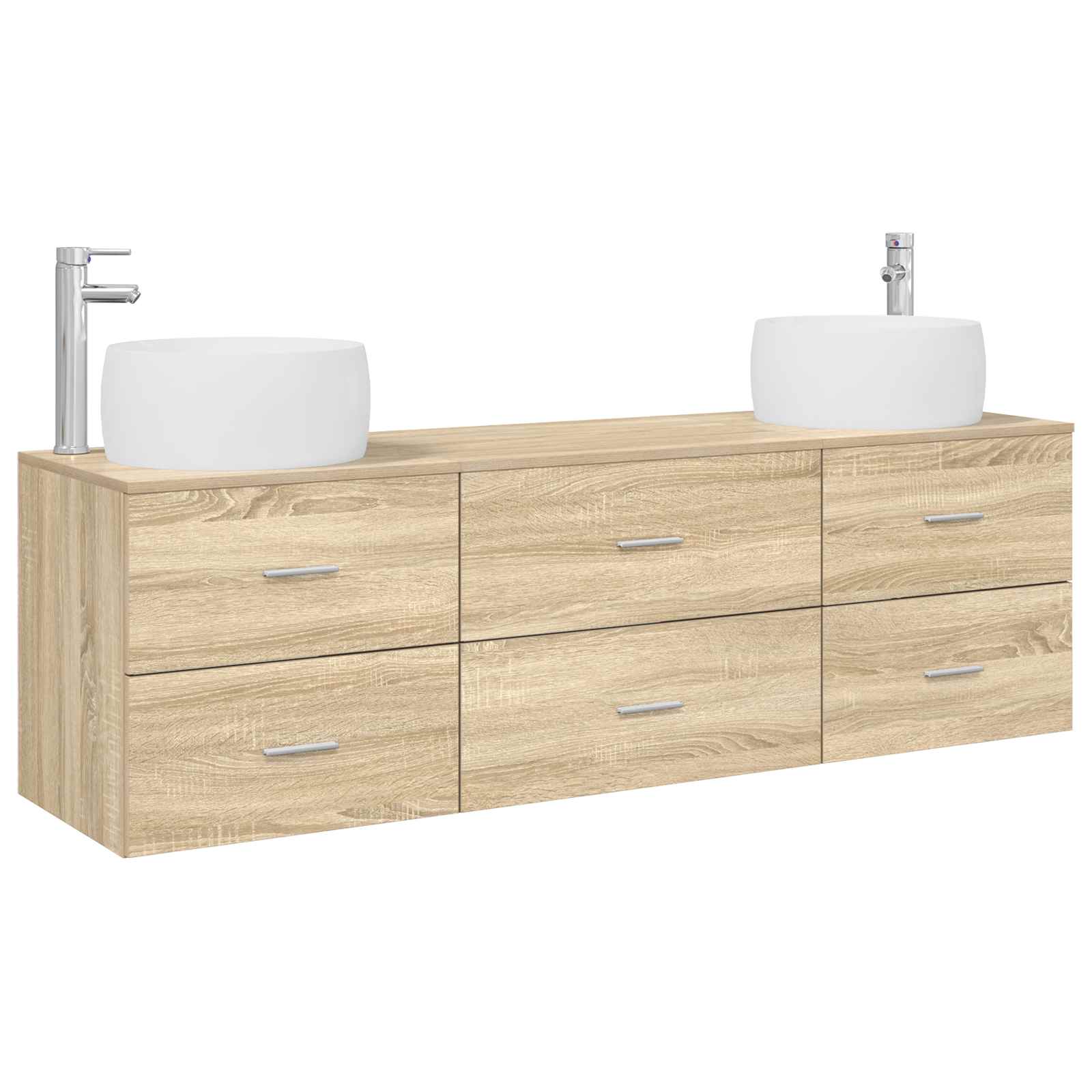Badezimmermöbel-Set 3 stk. Sonoma-Eiche 49,5 x 44,5 x 66 cm