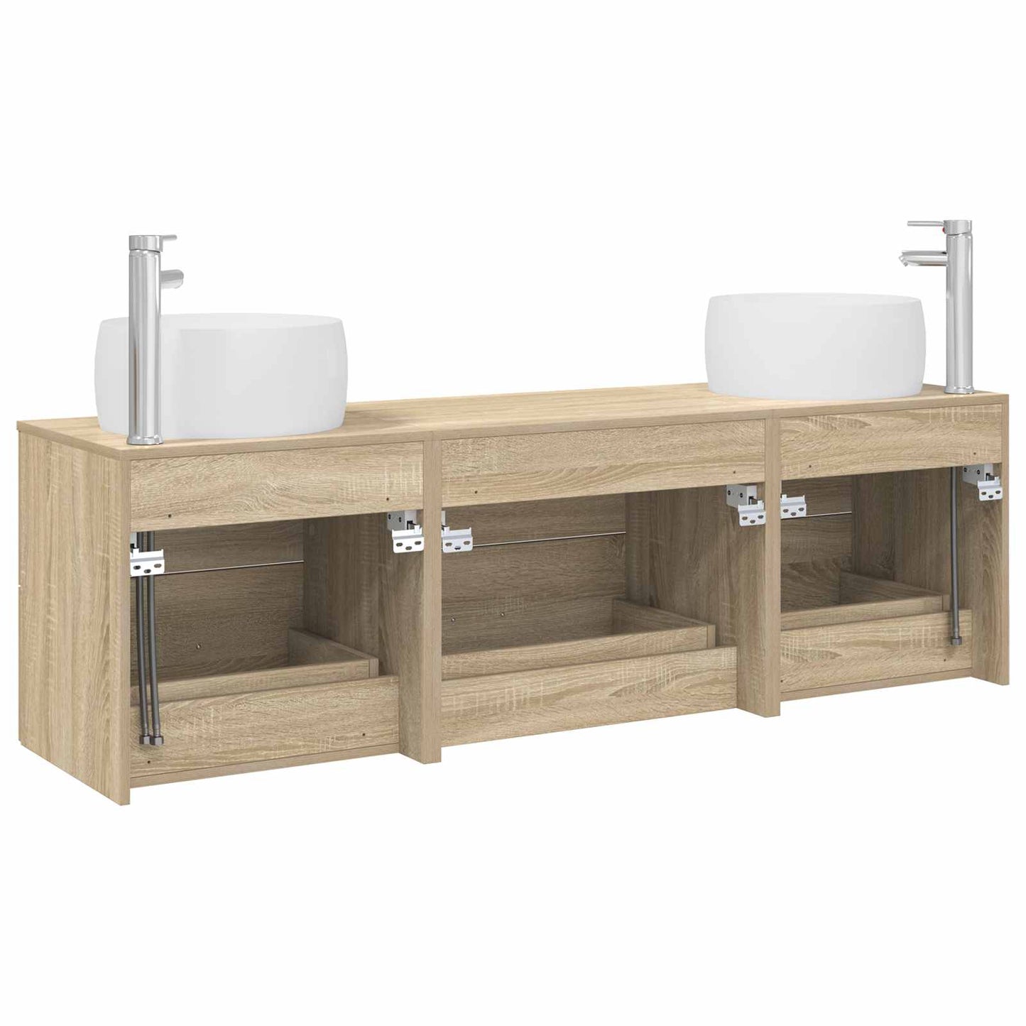 Badezimmermöbel-Set 3 stk. Sonoma-Eiche 49,5 x 44,5 x 66 cm