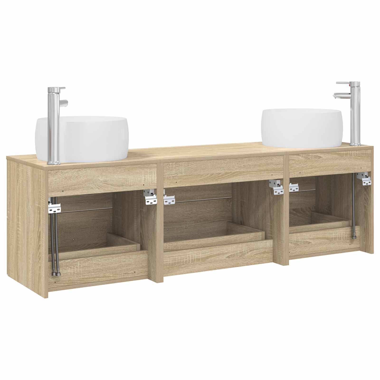 Badezimmermöbel-Set 3 stk. Sonoma-Eiche 49,5 x 44,5 x 66 cm