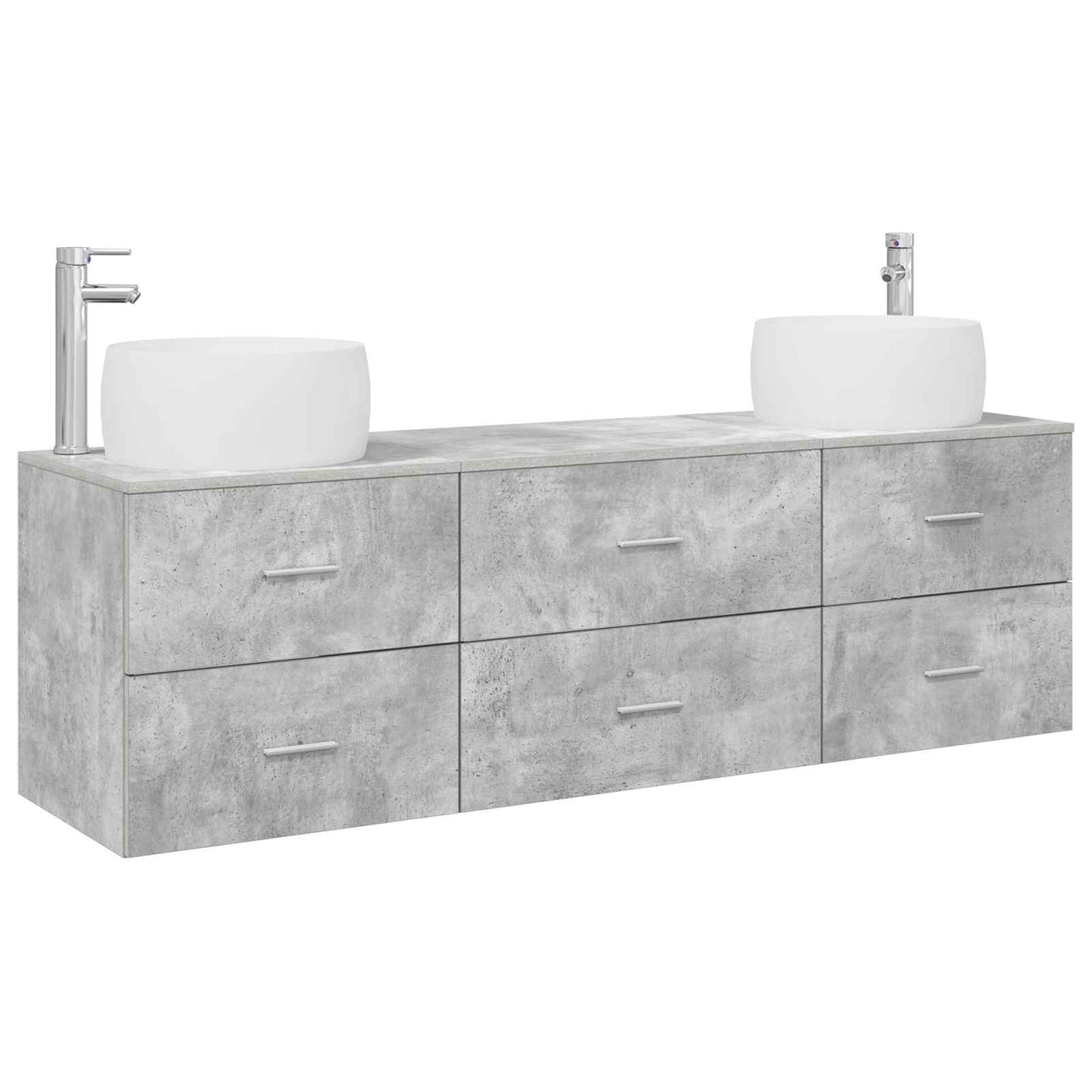 Badezimmermöbel-Set 3 stk. Betongrau 49,5 x 44,5 x 66 cm