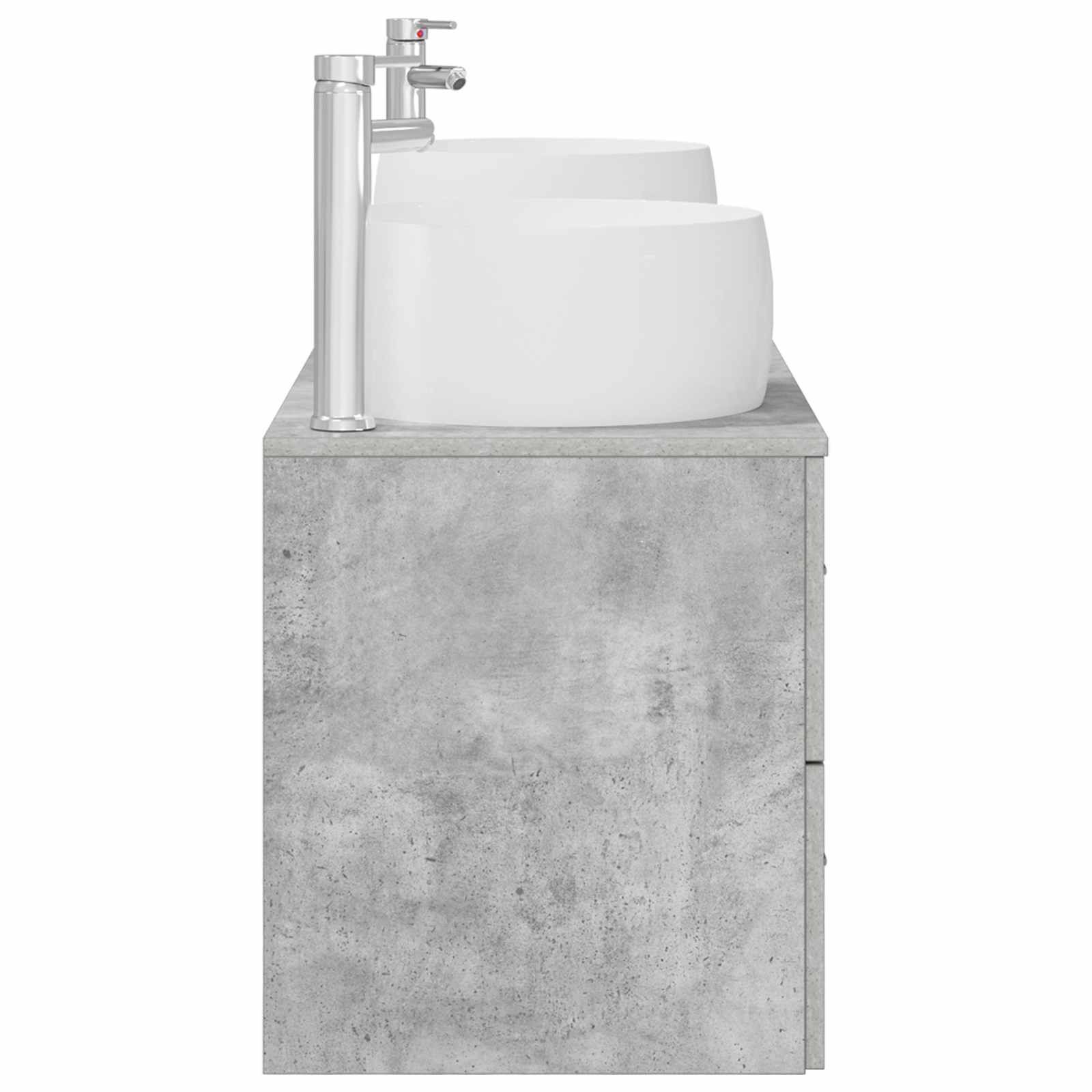 Badezimmermöbel-Set 3 stk. Betongrau 49,5 x 44,5 x 66 cm