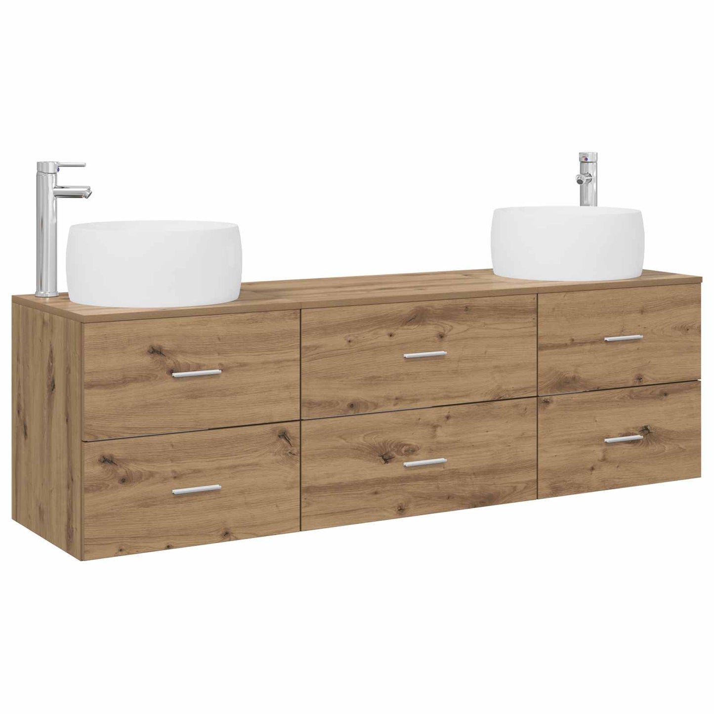 Badezimmermöbel-Set 3 Stk. Artisan-Eiche 49,5 x 44,5 x 66 cm