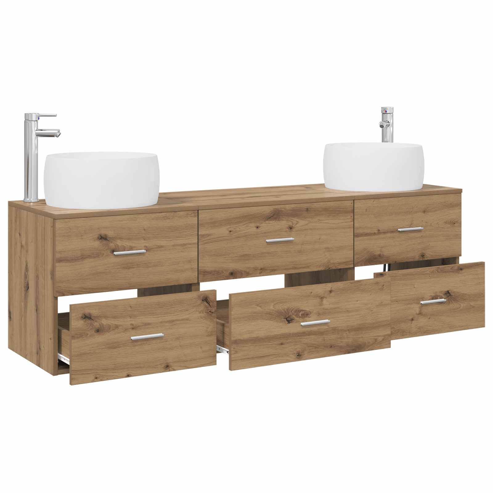 Badezimmermöbel-Set 3 Stk. Artisan-Eiche 49,5 x 44,5 x 66 cm