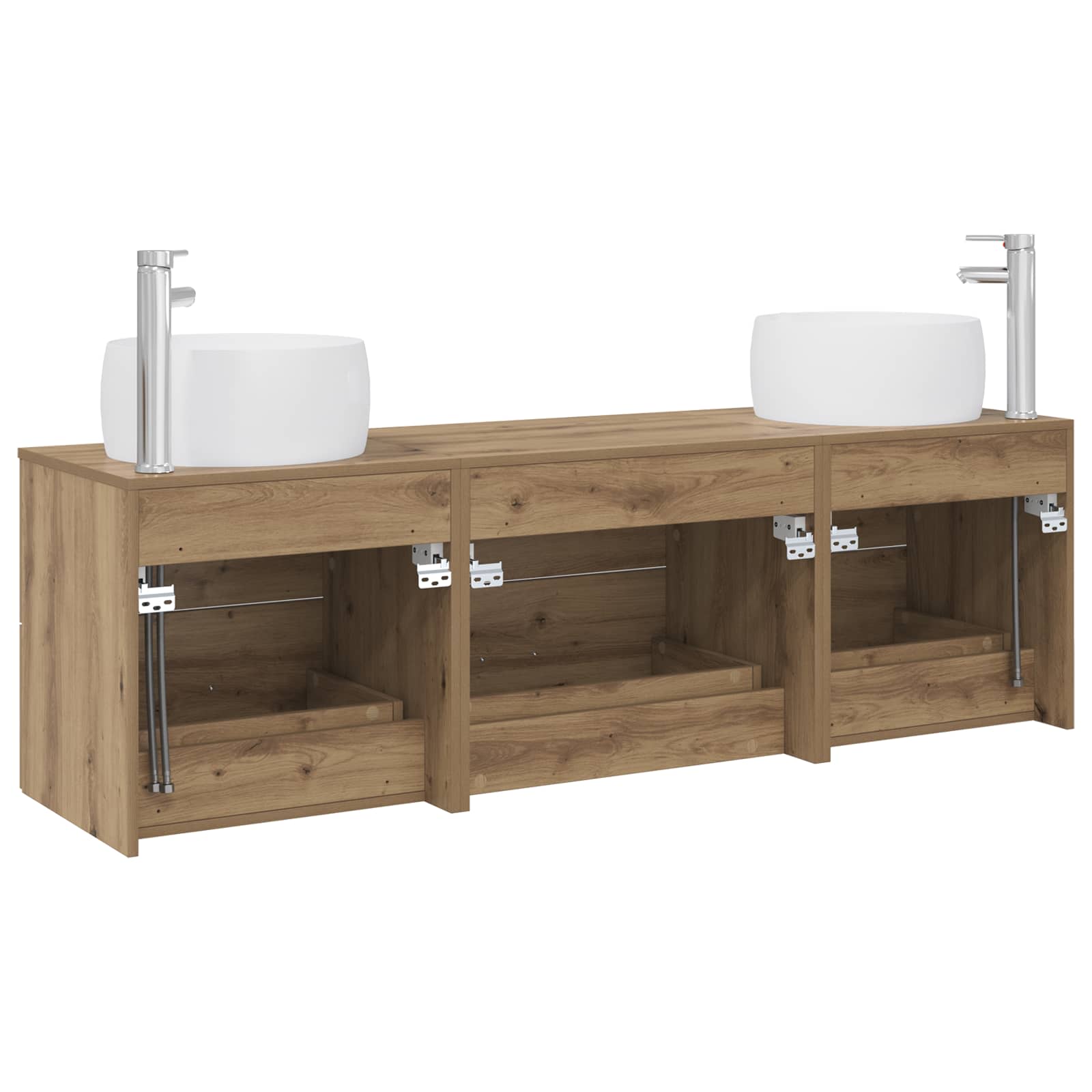 Badezimmermöbel-Set 3 Stk. Artisan-Eiche 49,5 x 44,5 x 66 cm