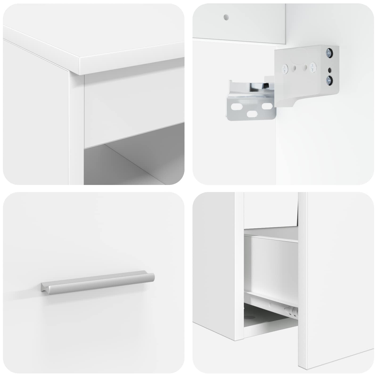 Badezimmermöbel-Set 3 stk. Weiß 49,5 x 44,5 x 66 cm