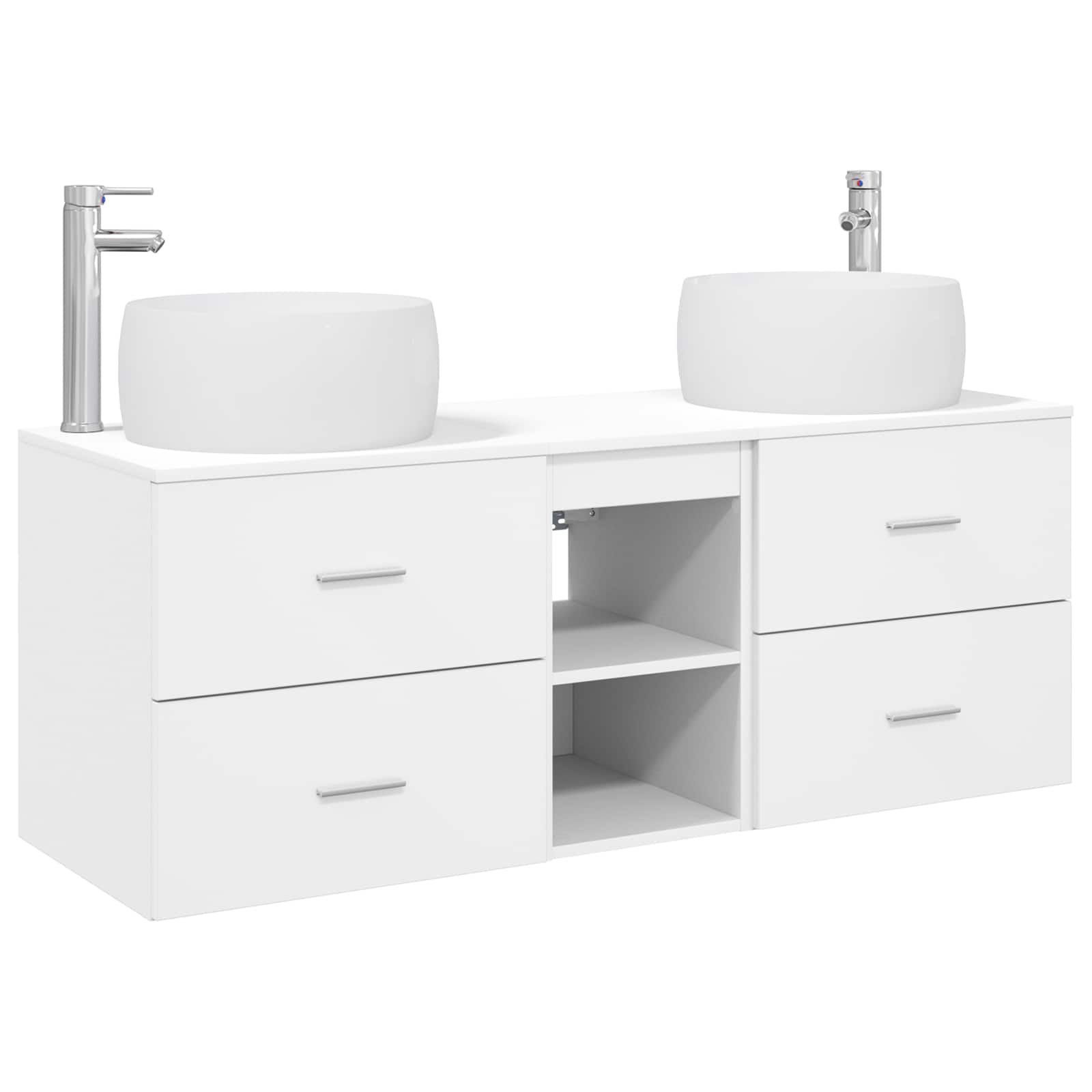 Badezimmermöbel-Set 3 stk. Weiß 49,5 x 44,5 x 66 cm