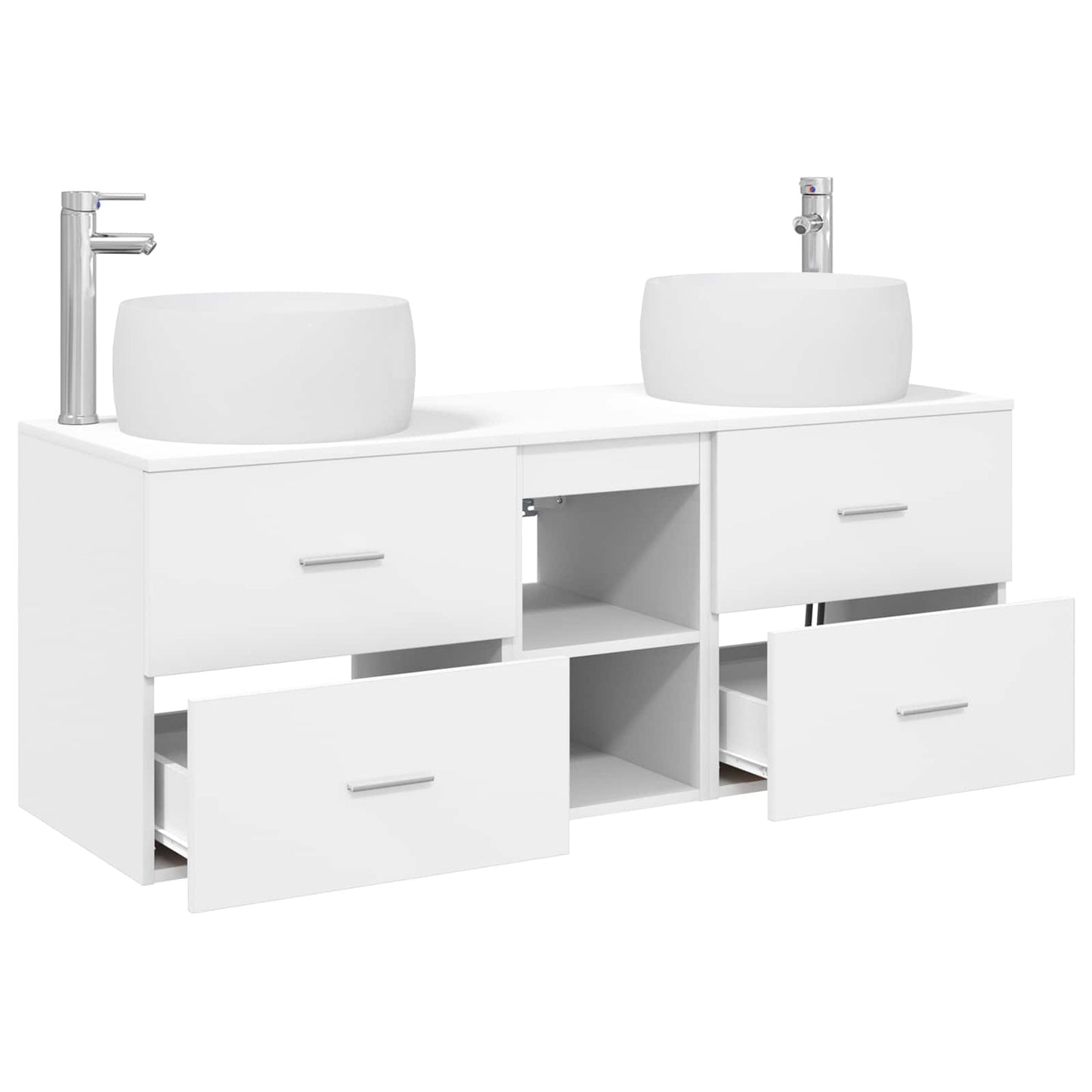 Badezimmermöbel-Set 3 stk. Weiß 49,5 x 44,5 x 66 cm
