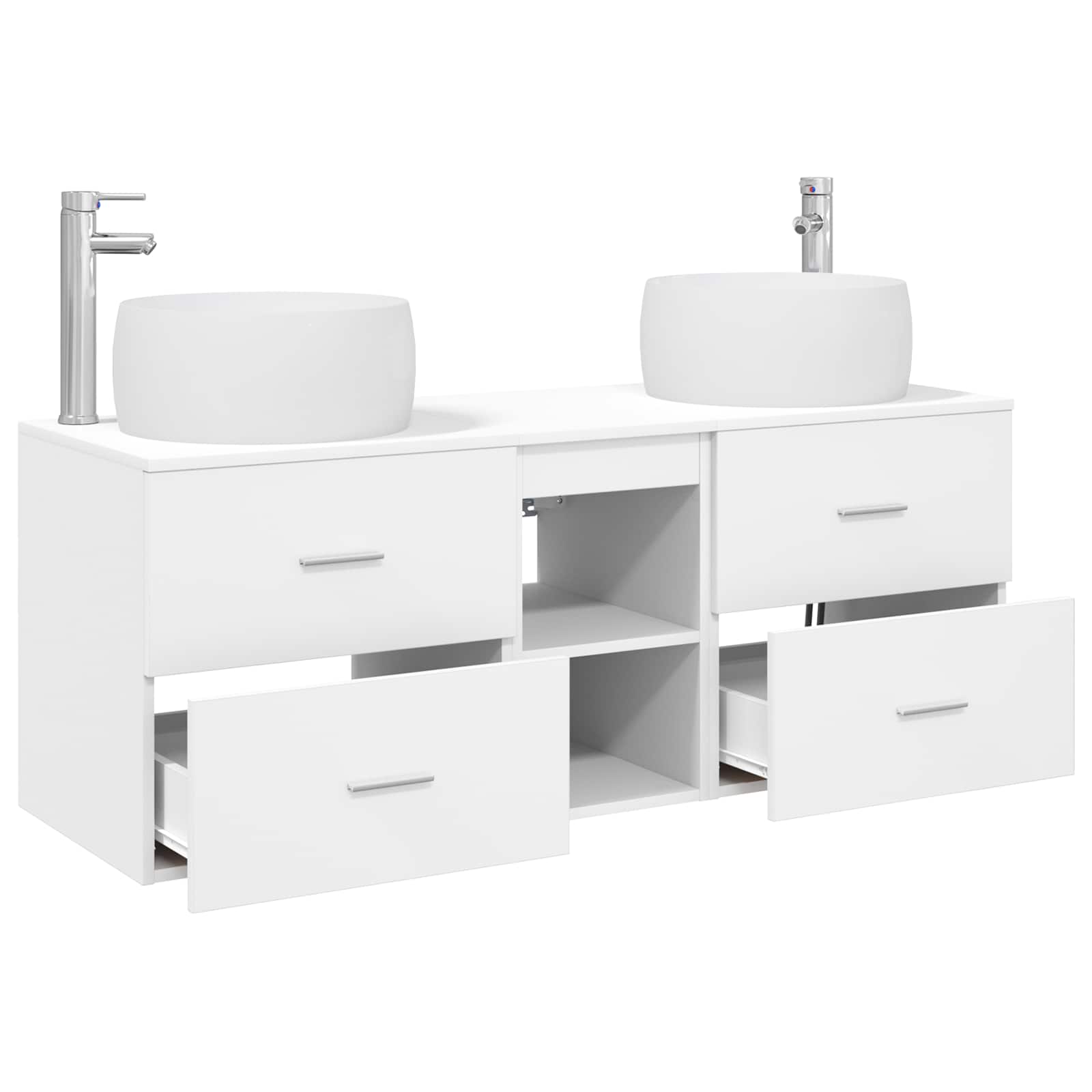 Badezimmermöbel-Set 3 stk. Weiß 49,5 x 44,5 x 66 cm