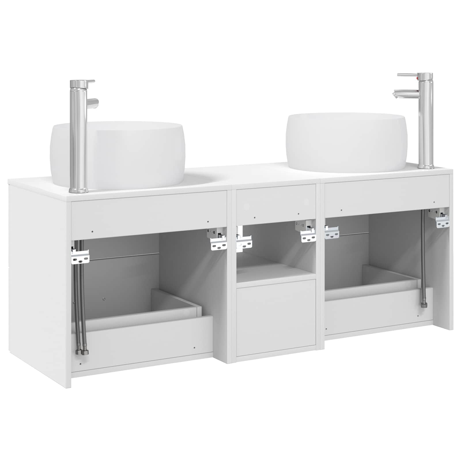 Badezimmermöbel-Set 3 stk. Weiß 49,5 x 44,5 x 66 cm