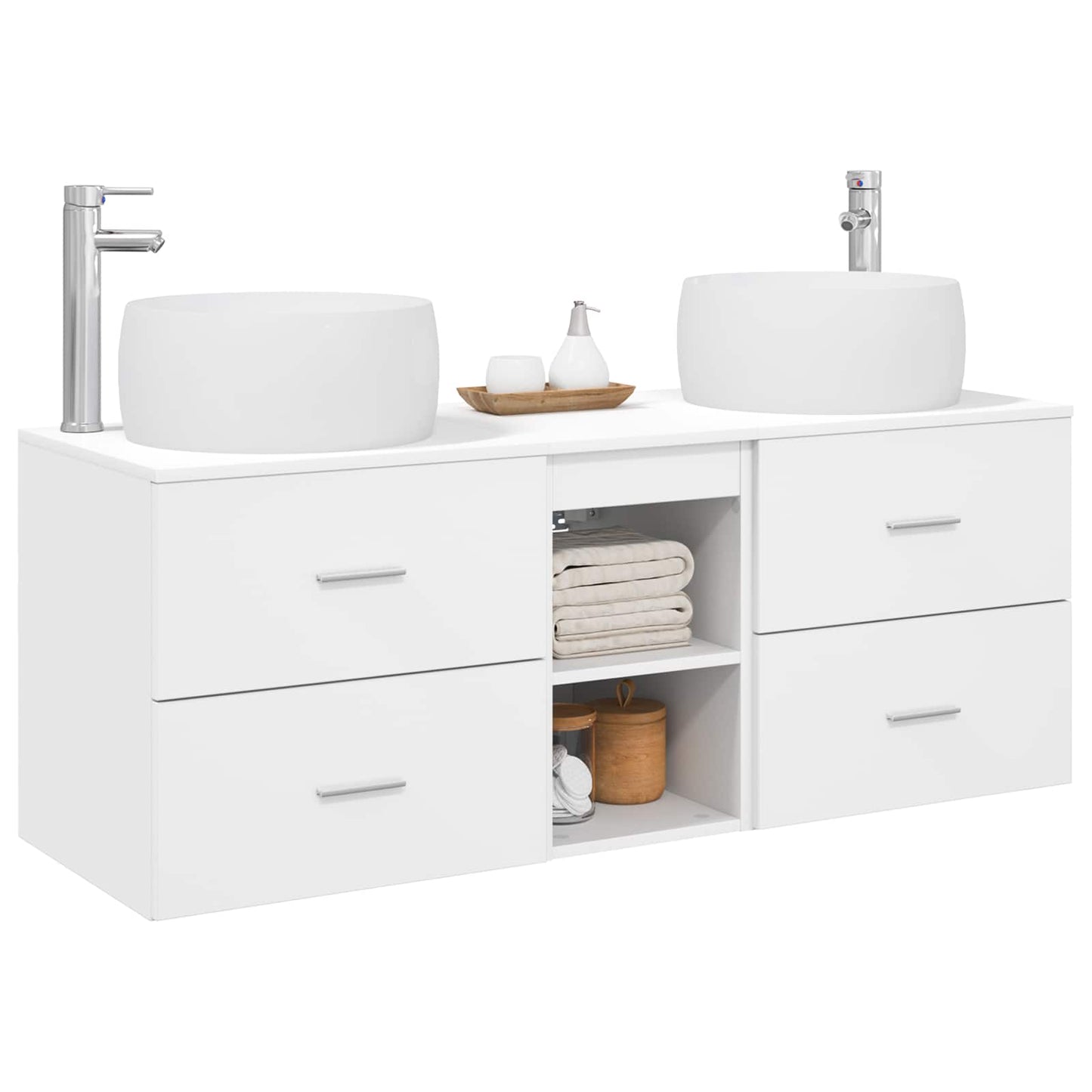 Badezimmermöbel-Set 3 stk. Weiß 49,5 x 44,5 x 66 cm