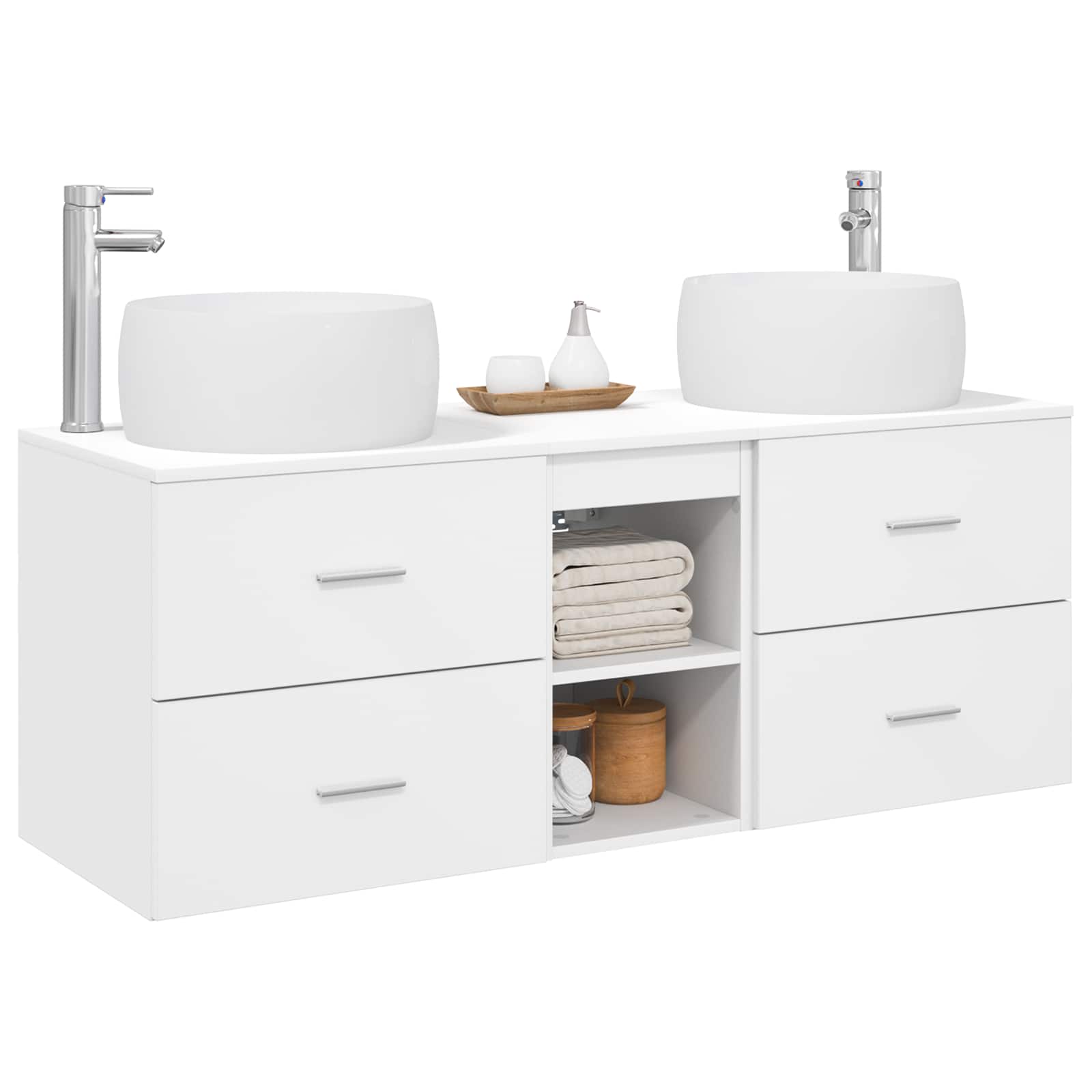 Badezimmermöbel-Set 3 stk. Weiß 49,5 x 44,5 x 66 cm
