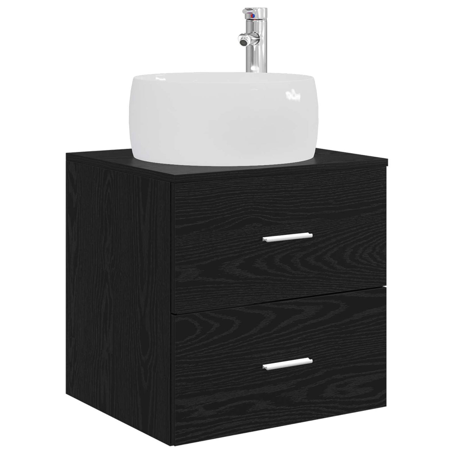 Badezimmermöbel-Set 3 stk. Schwarz 49,5 x 44,5 x 66 cm