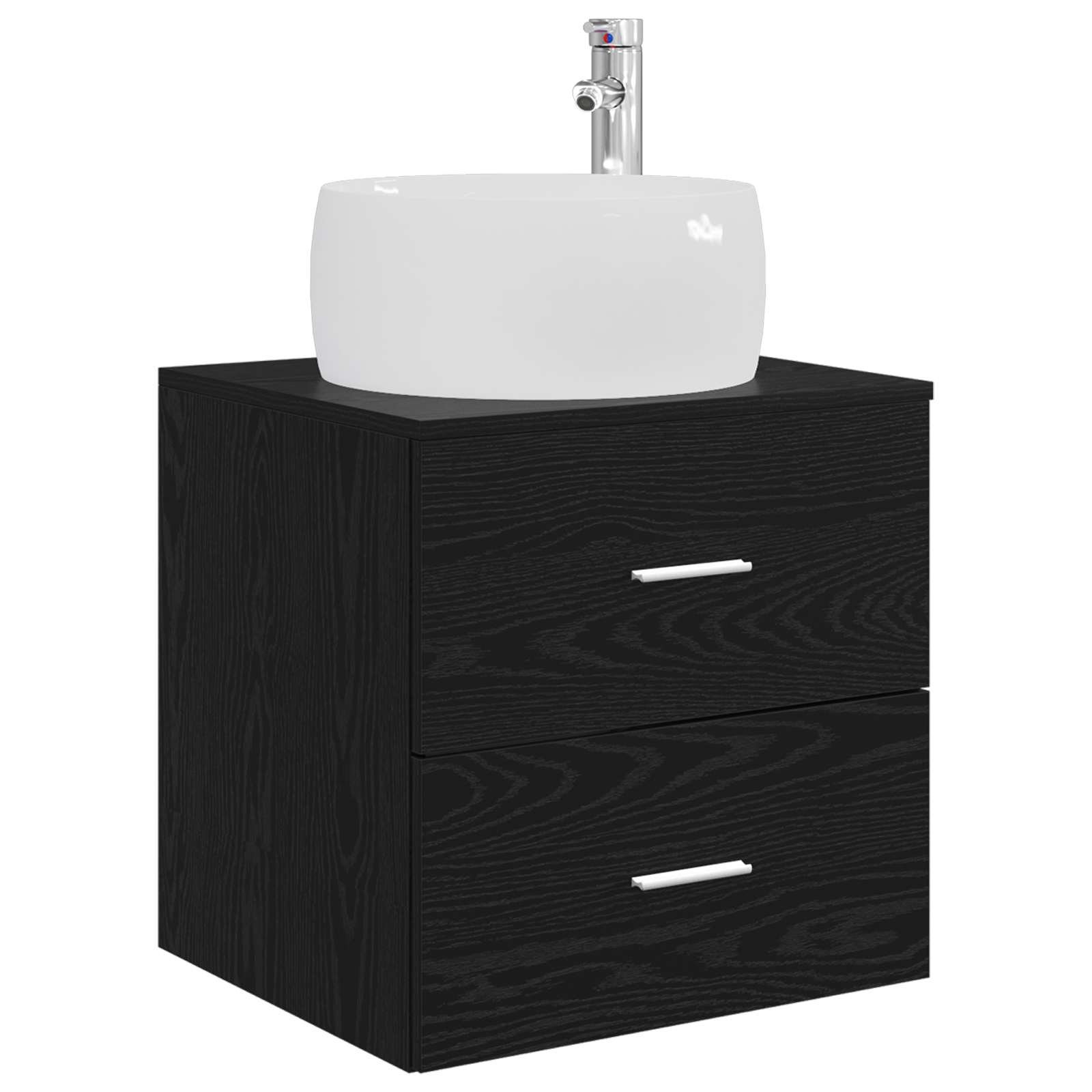 Badezimmermöbel-Set 3 stk. Schwarz 49,5 x 44,5 x 66 cm