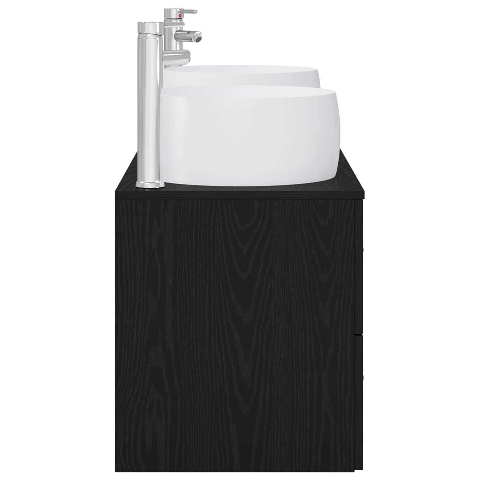 Badezimmermöbel-Set 3 stk. Schwarz 49,5 x 44,5 x 66 cm